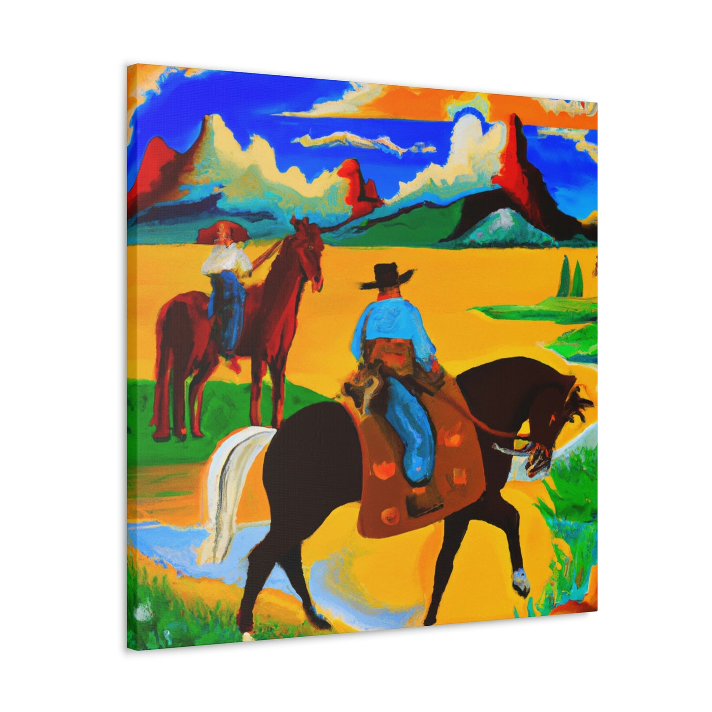 Grazing Horses Sunset - Canvas