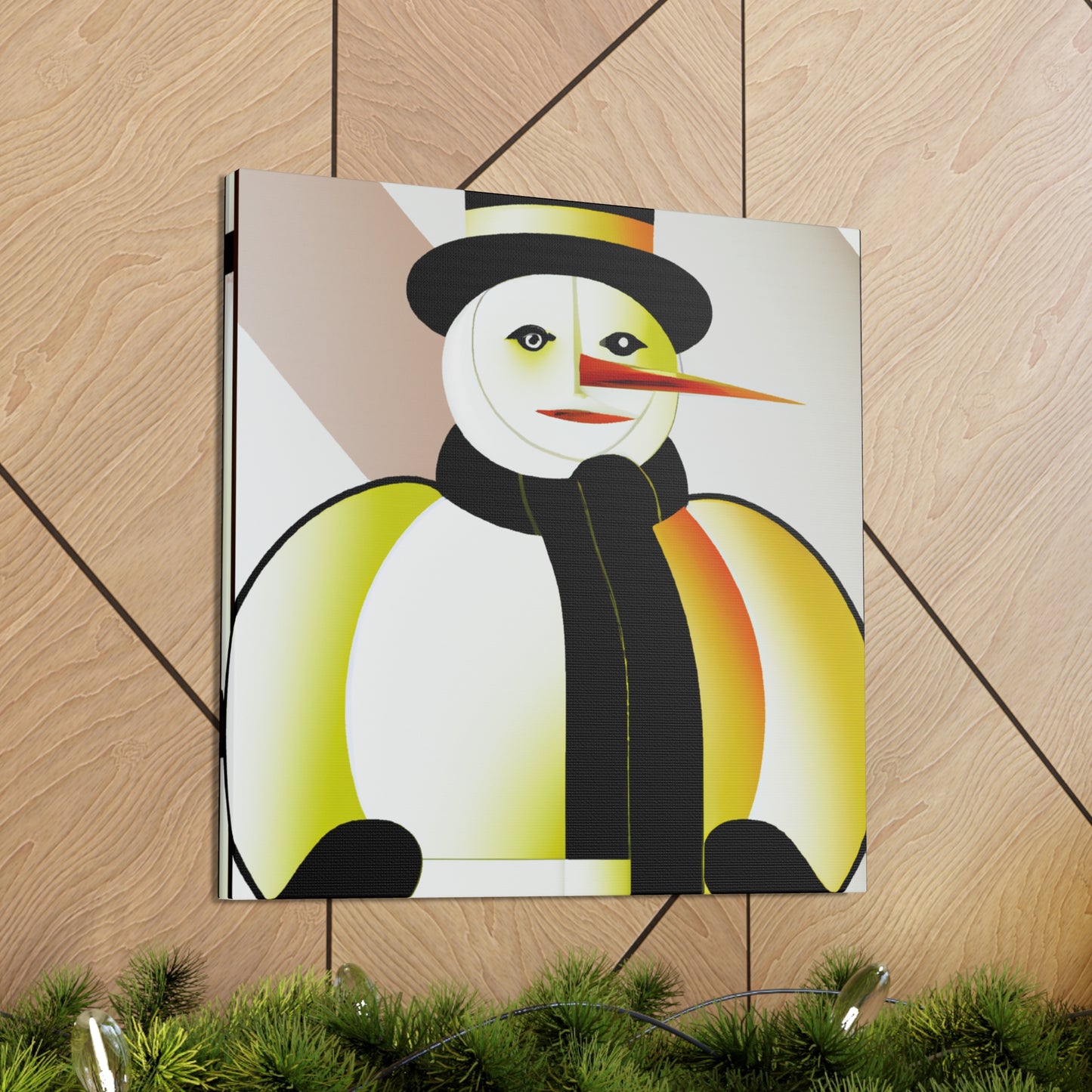 "Frosty Snowman Deco" - Canvas