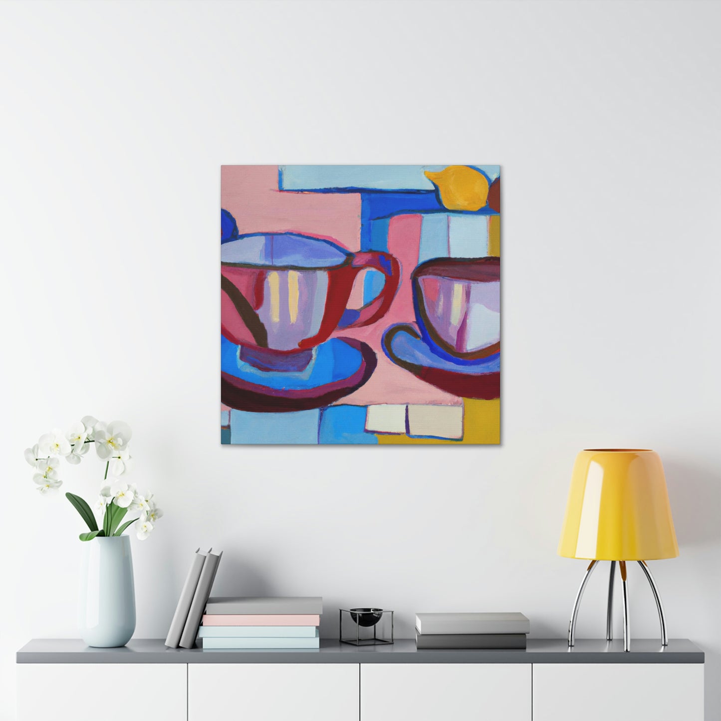 "Tea Cups in Movement" - Canvas