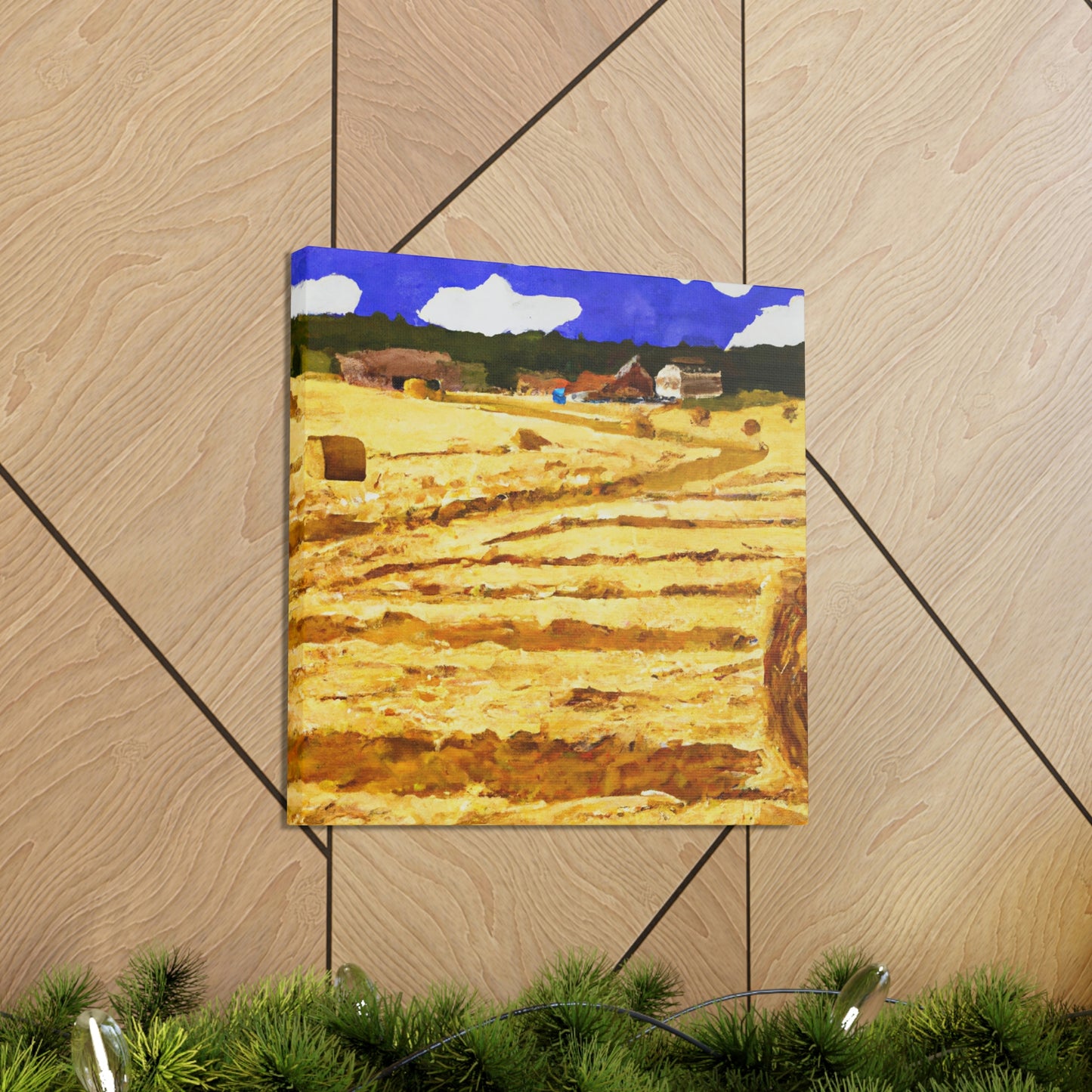 Hayfield by Moonlight - Canvas