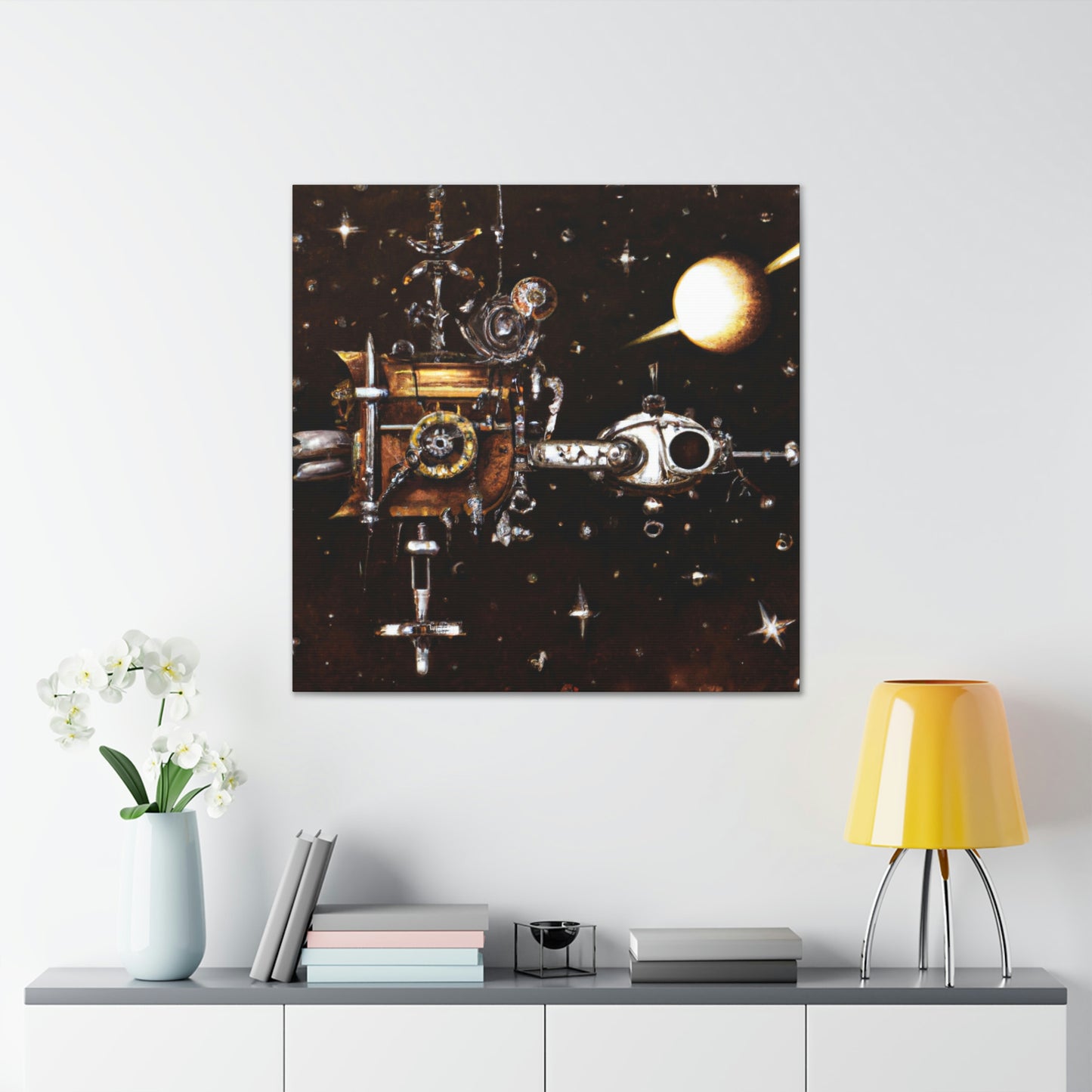 Satellite in Steampunk Times - Canvas