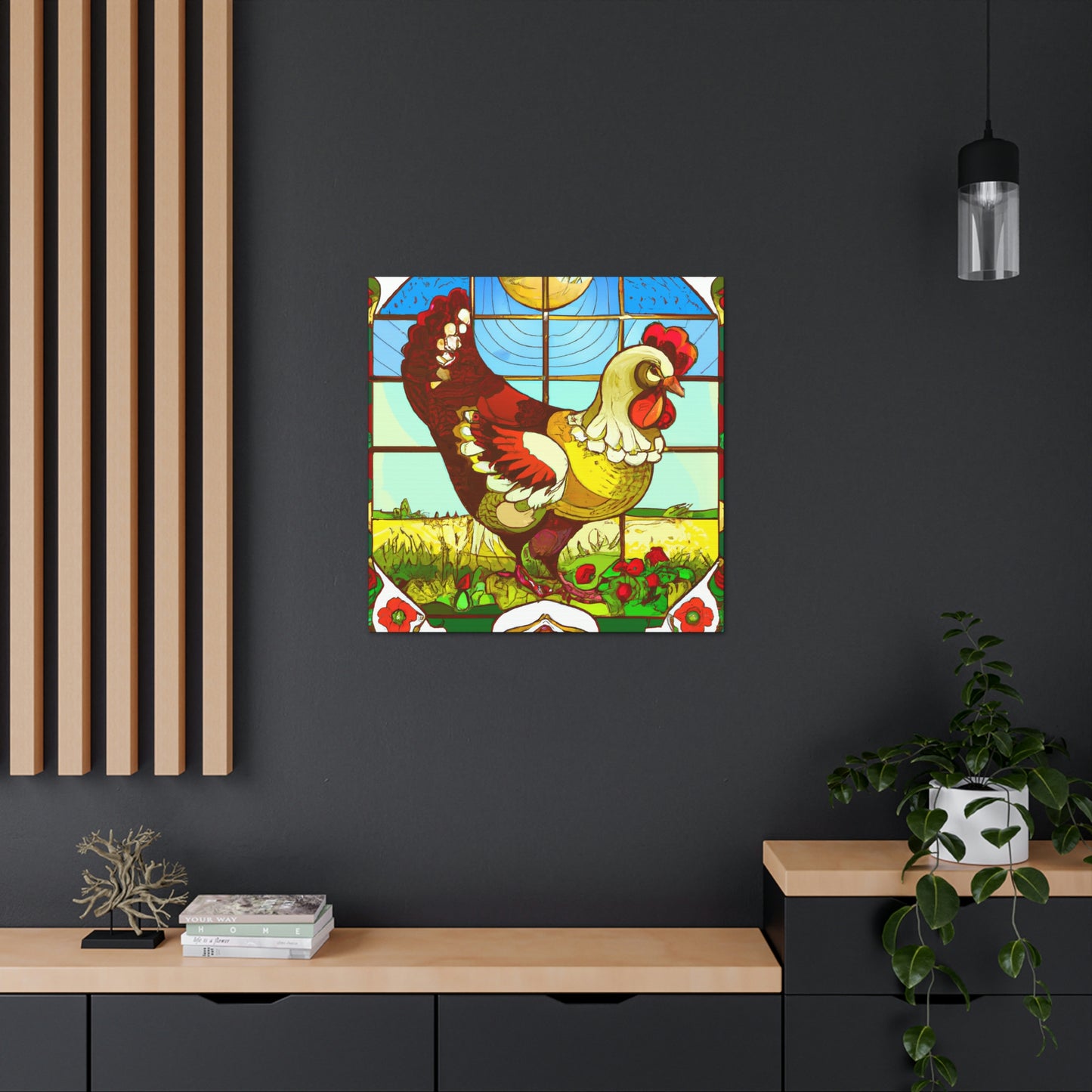 "Chickens in Art Nouveau" - Canvas