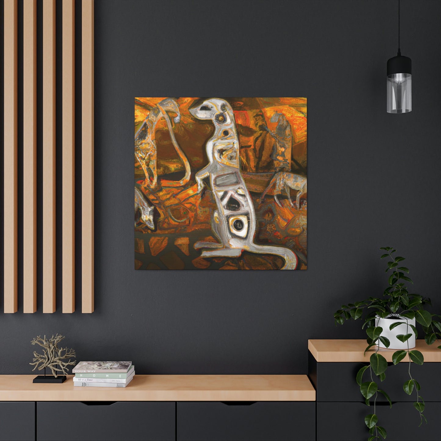 "Meerkat In Art Deco". - Canvas