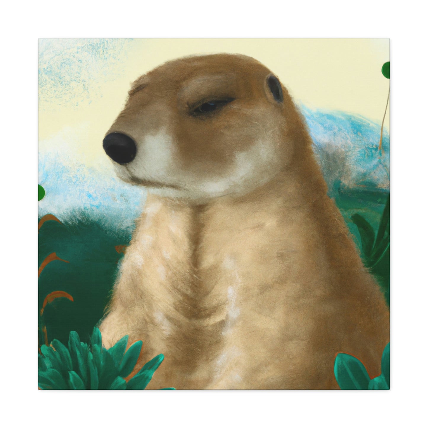 "Prairie Dog Art Deco" - Canvas