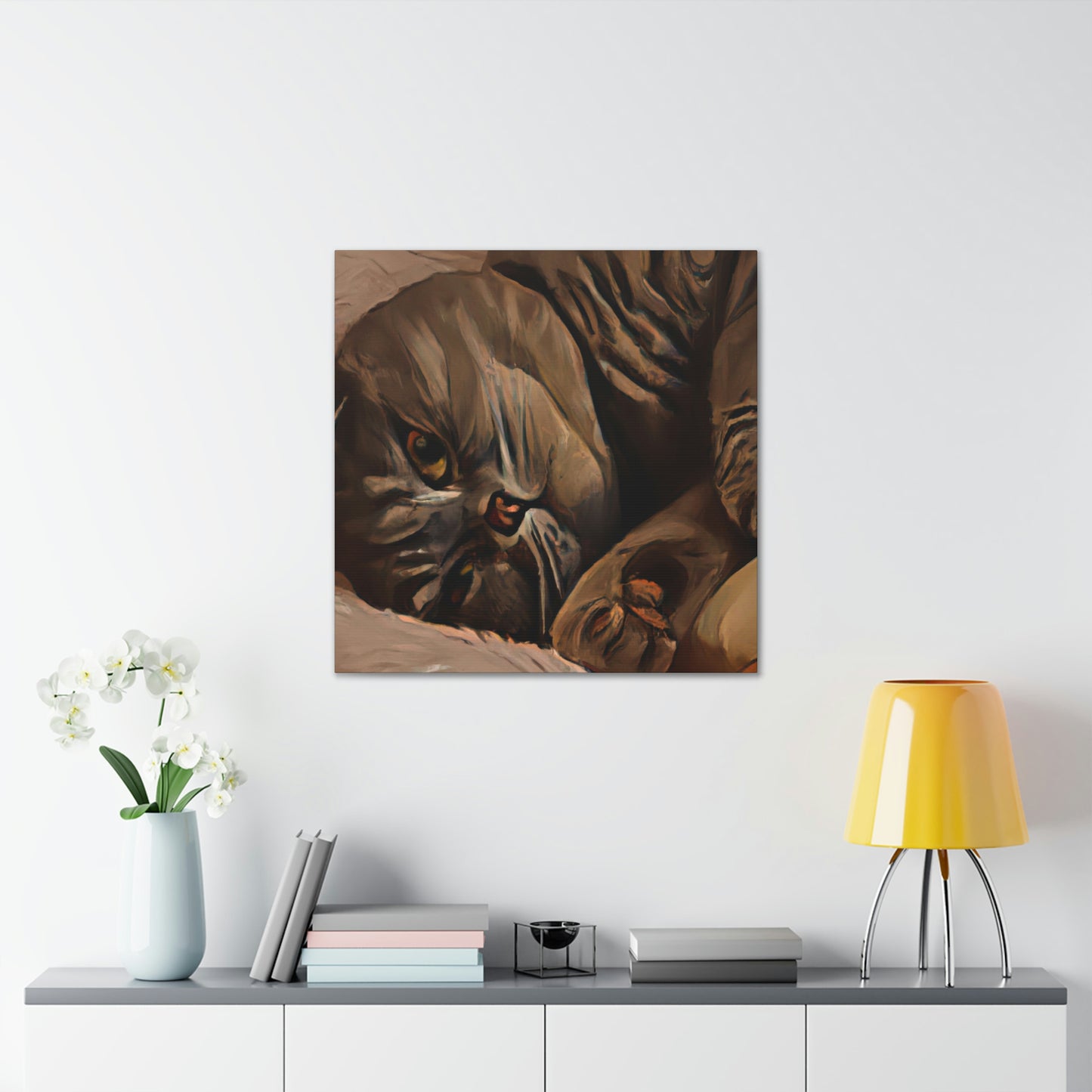 "Scottish Fold Slumbering" - Canvas