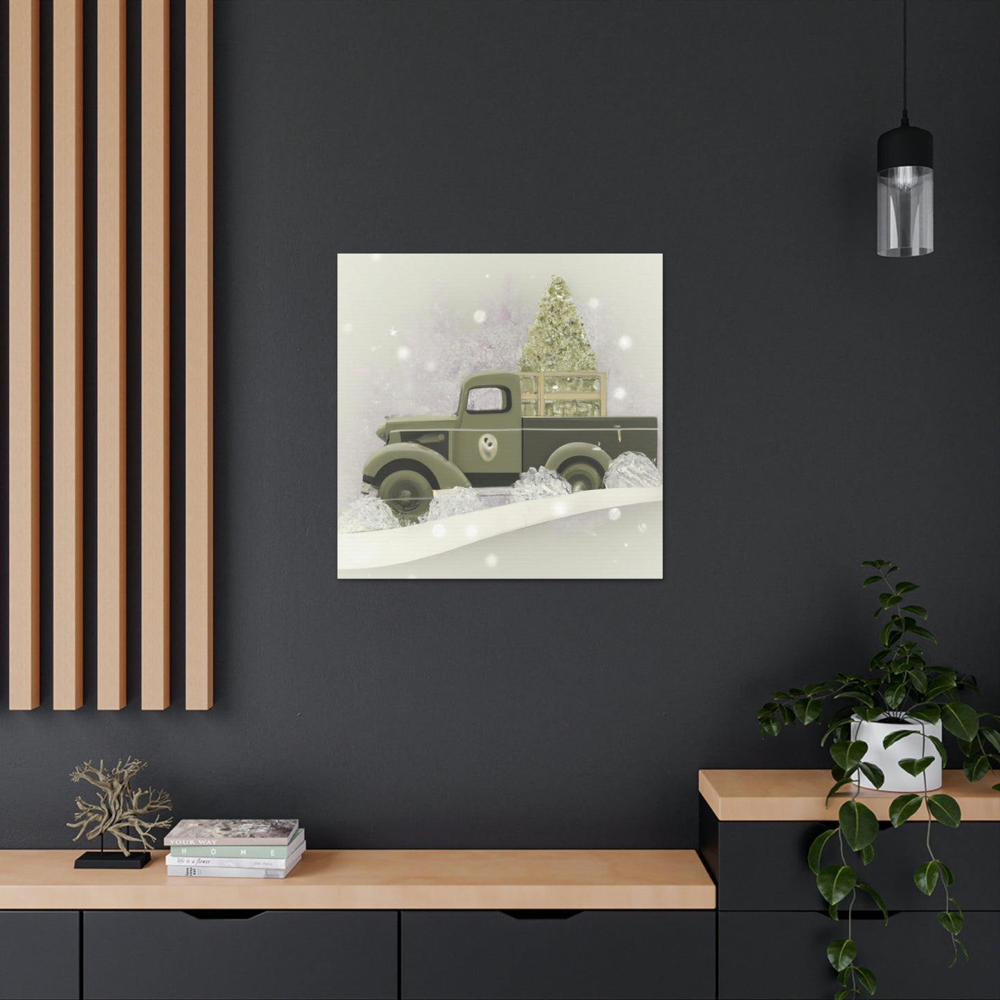 "Christmas Wishes Delivery Truck" - Canvas