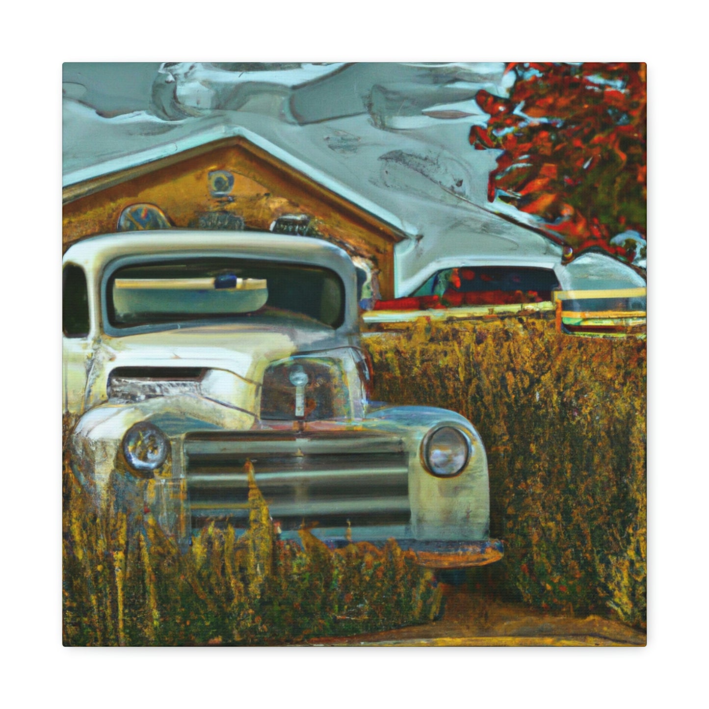 "Rustic Retreat Truckscape" - Canvas