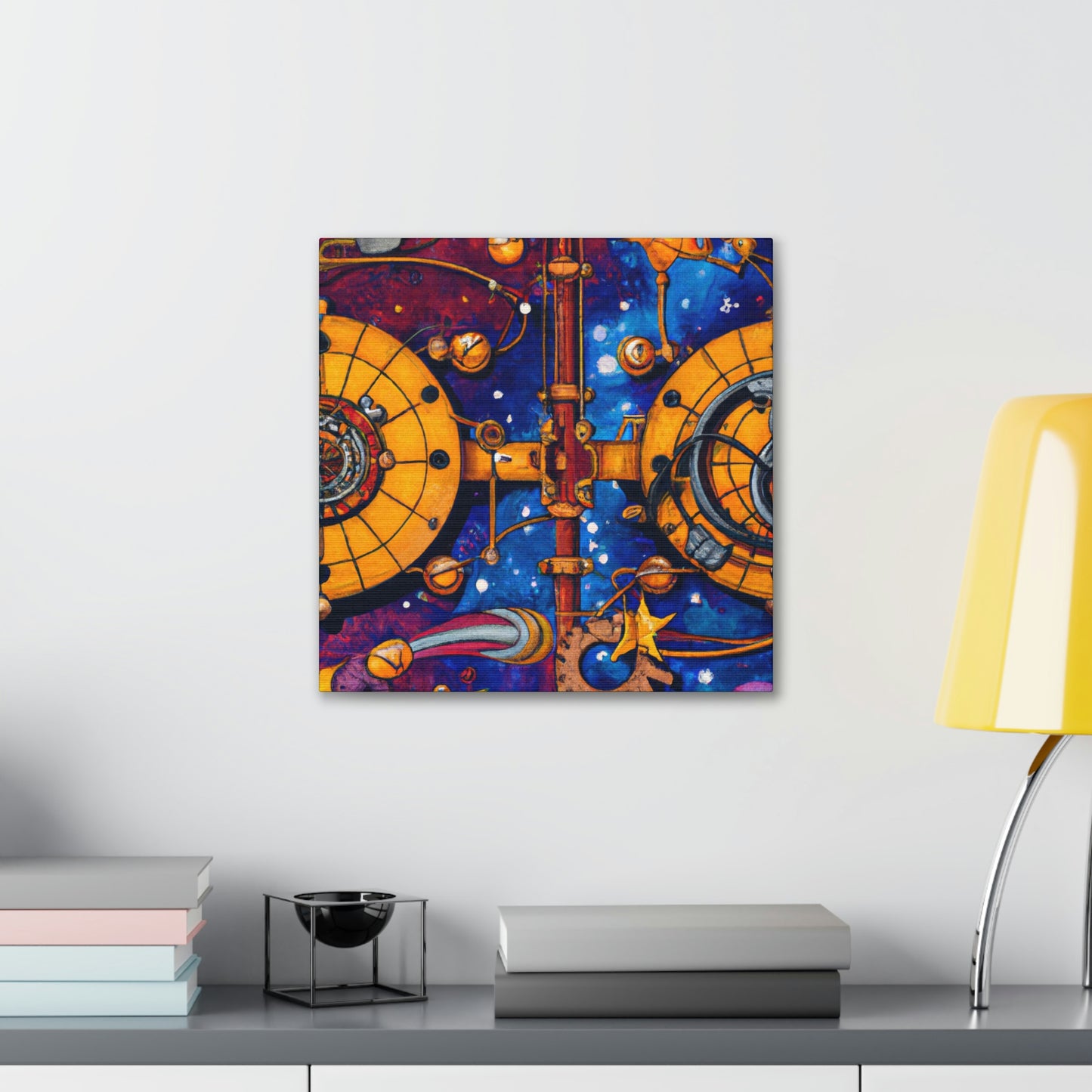 "Starlit Clockwork Skies" - Canvas