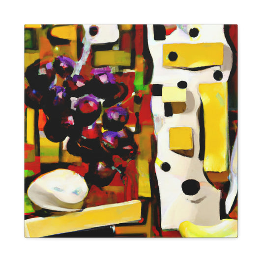 "Cheese and Grapes Collage" - Canvas