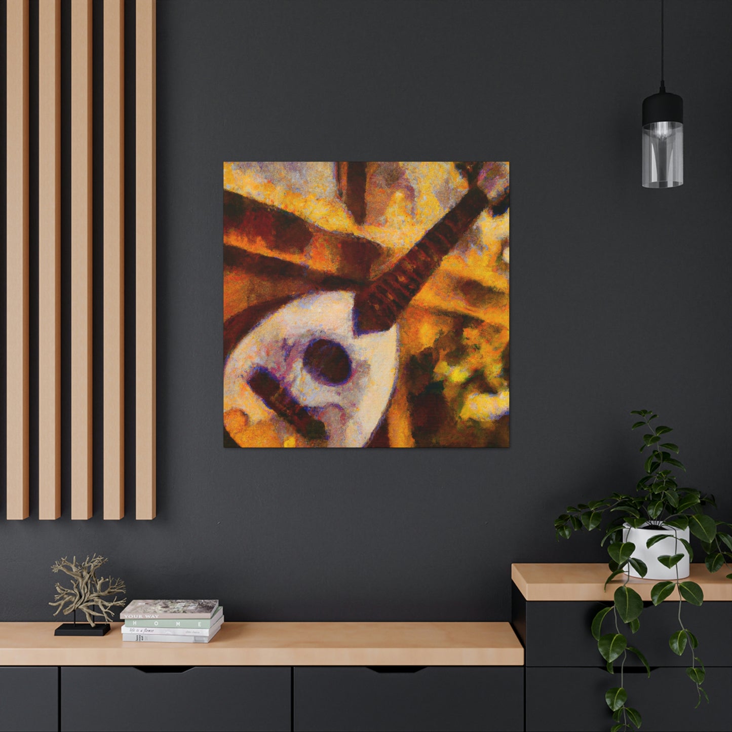 Mandolin in Moonlight. - Canvas