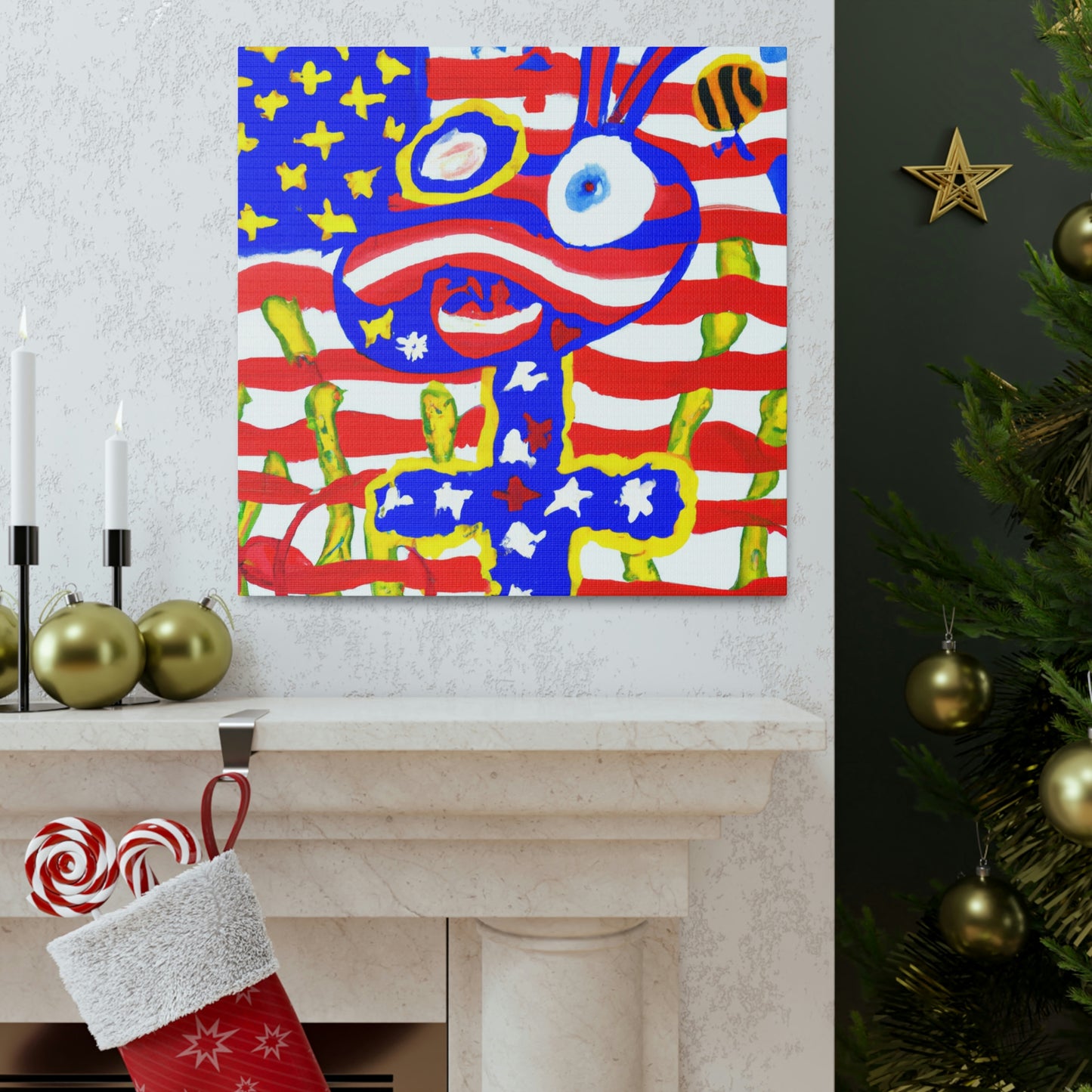 "Stars and Stripes Elegance" - Canvas