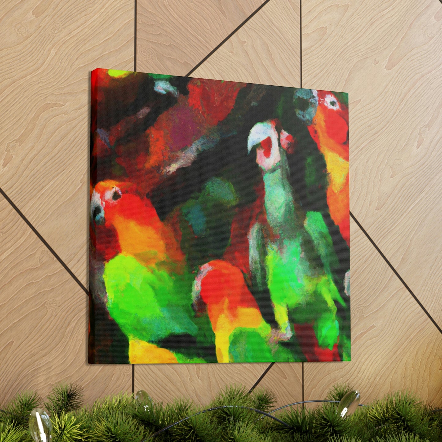 "Parrots of Senegalese Sky" - Canvas