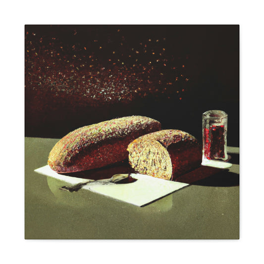 Bread in Pointillism - Canvas