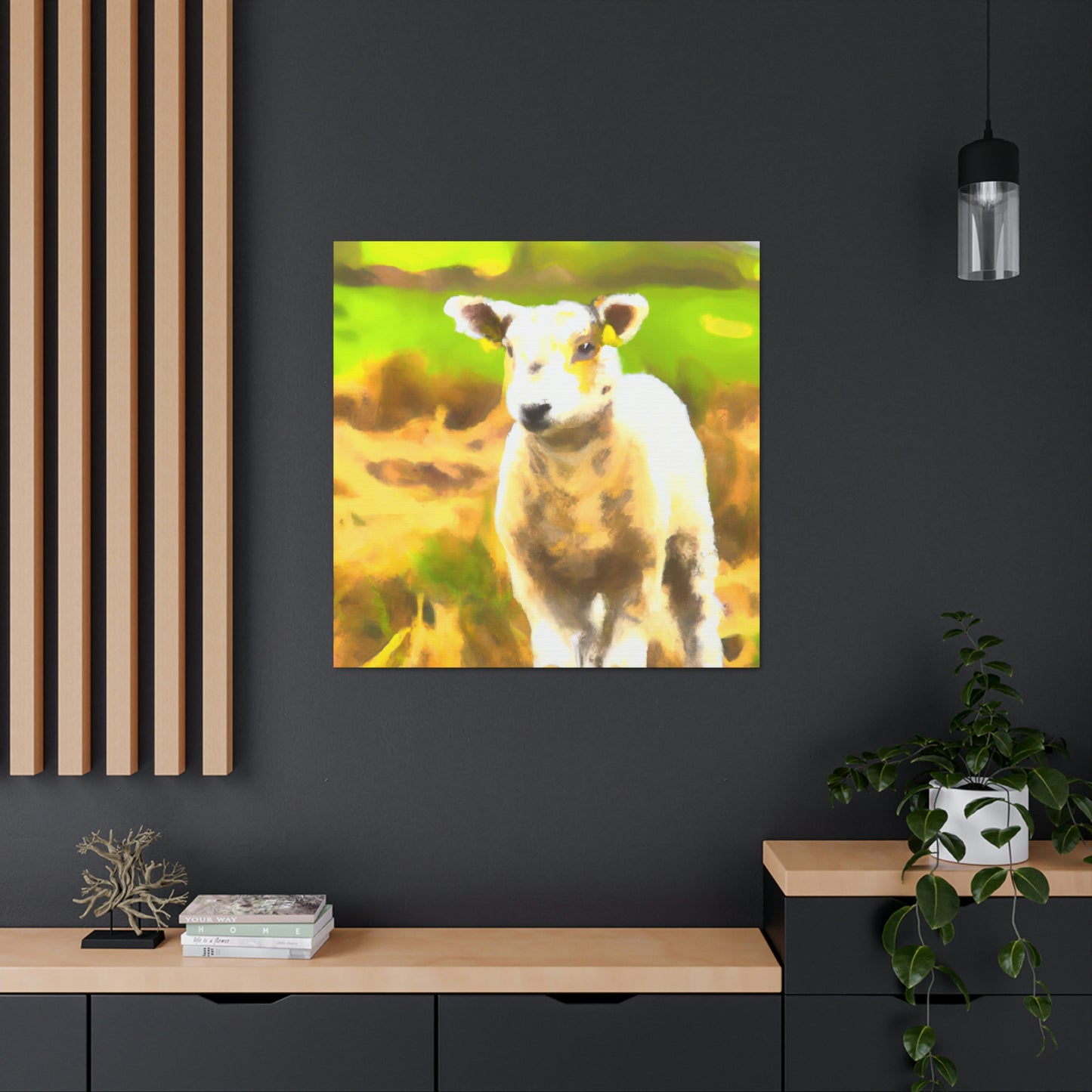 Lamb in Moonlight Glow - Canvas