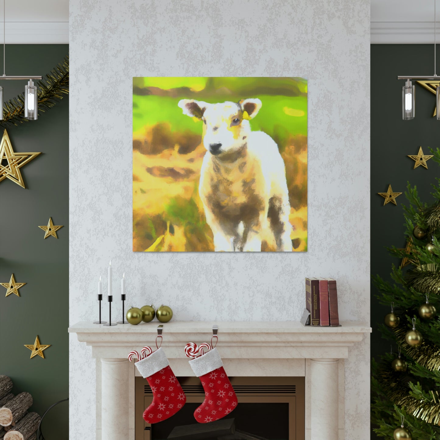 Lamb in Moonlight Glow - Canvas