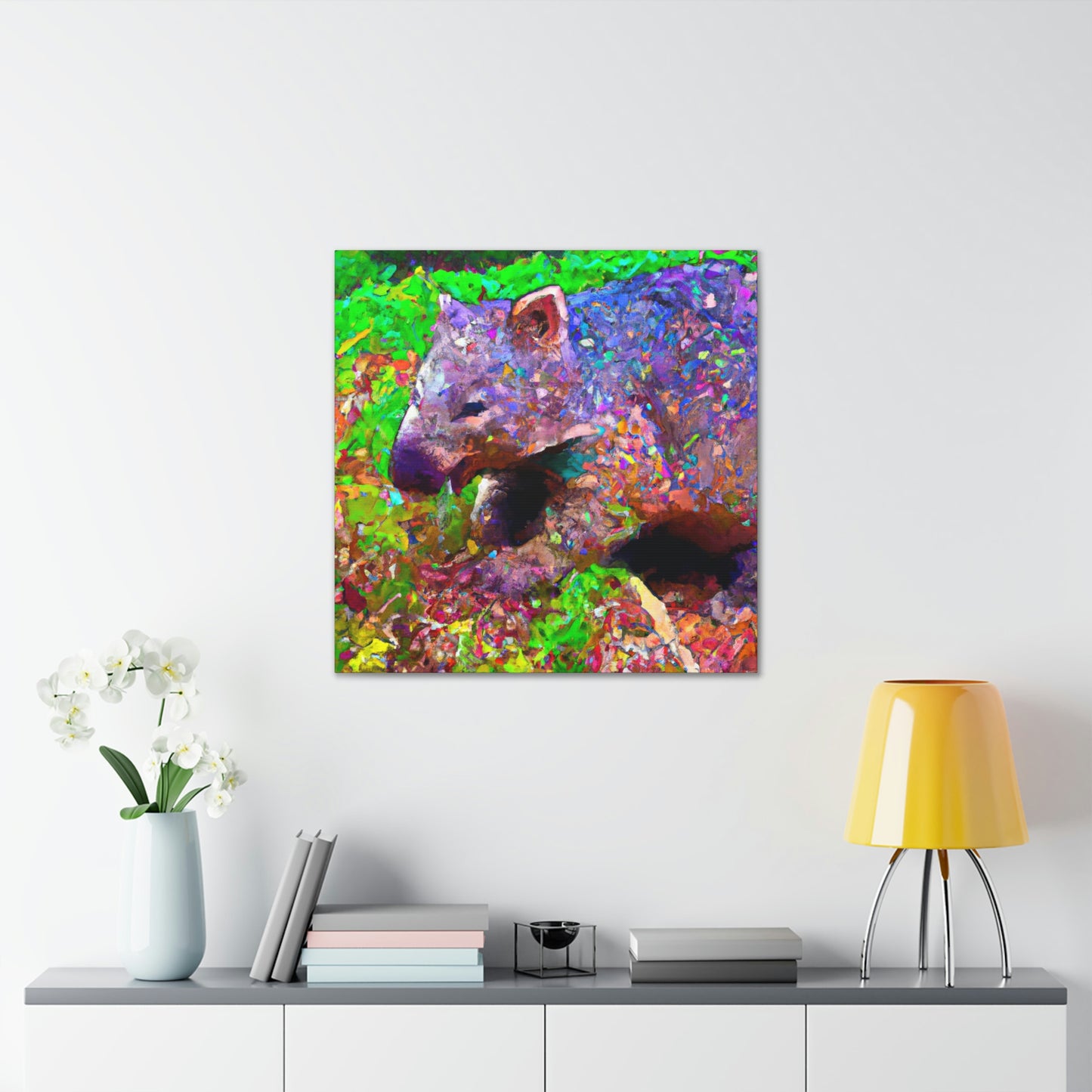 "Wombat in Pointillism" - Canvas