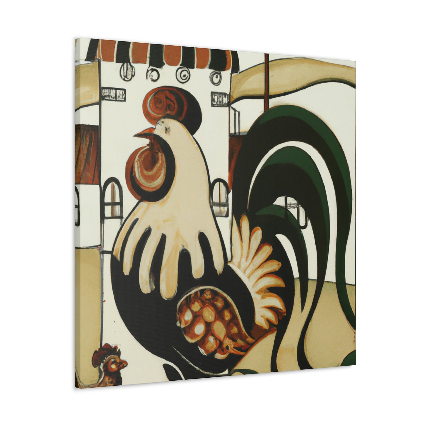 "Rooster At Dawn, Art Nouveau" - Canvas