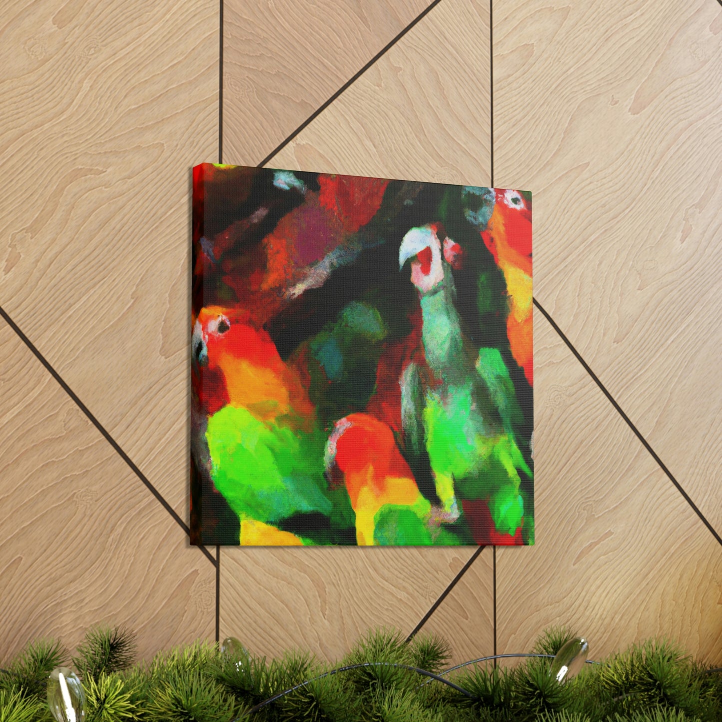 "Parrots of Senegalese Sky" - Canvas