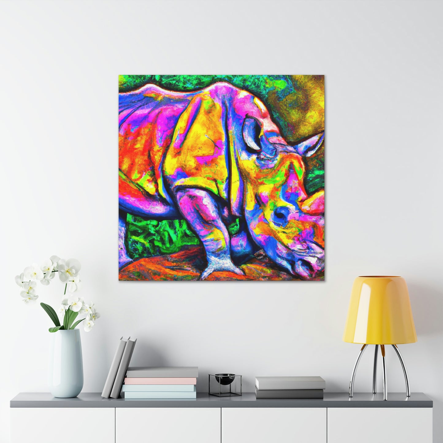 Rhinoceros in Deco - Canvas