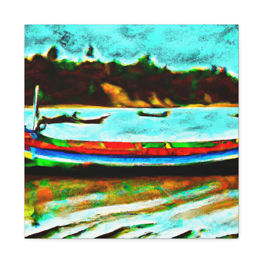 "Sunlit Sailboat Journey" - Canvas