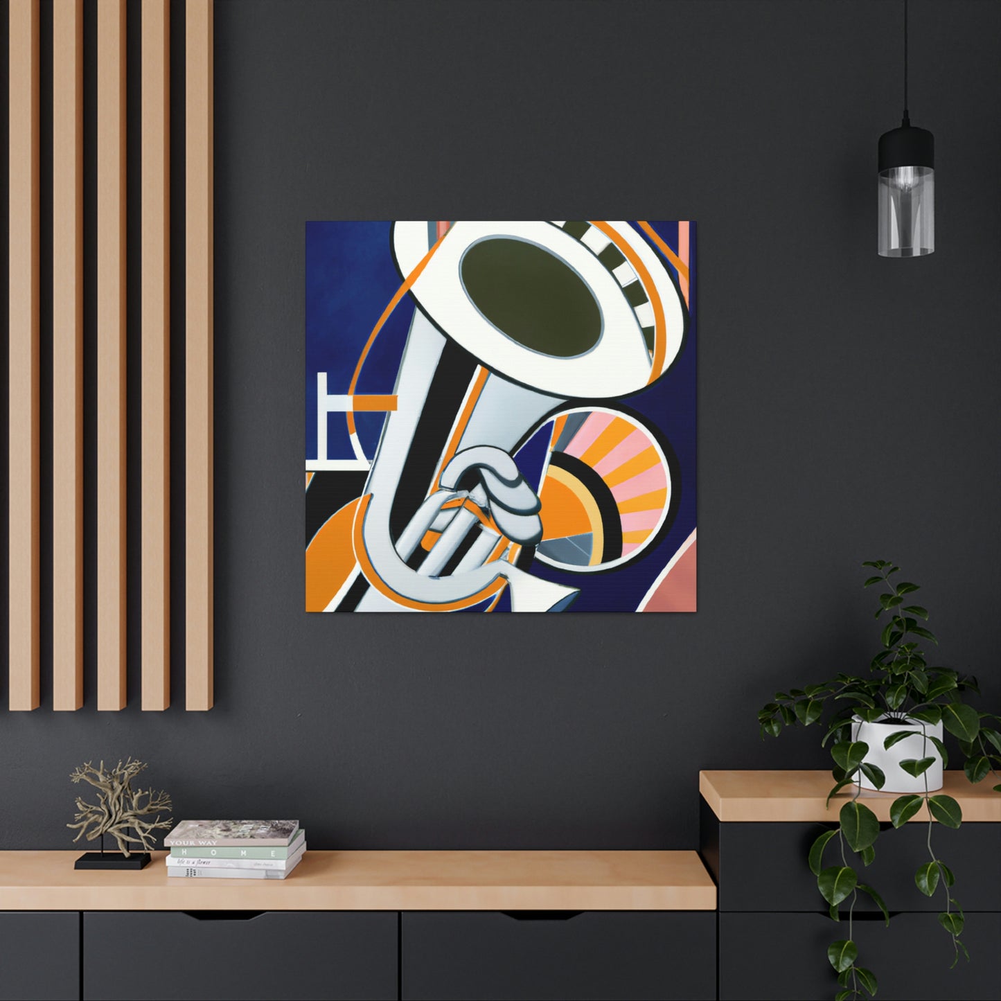 Rising Art Deco Trumpet - Canvas