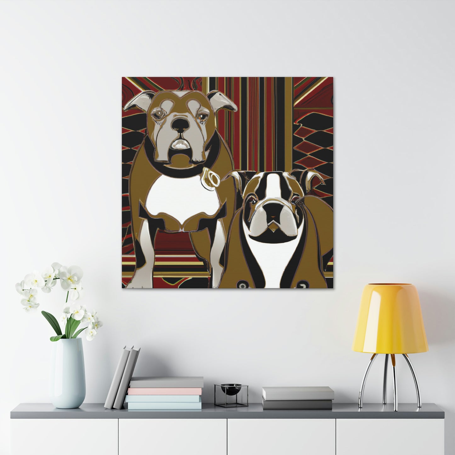 "Bulldog's Deco Grandeur" - Canvas