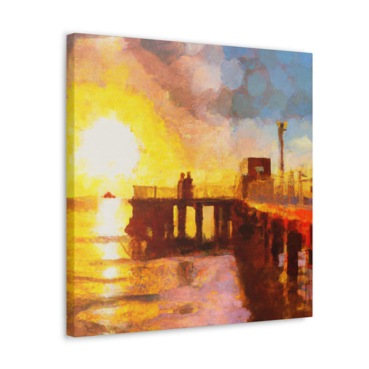 Pier Sunlit Reflection - Canvas