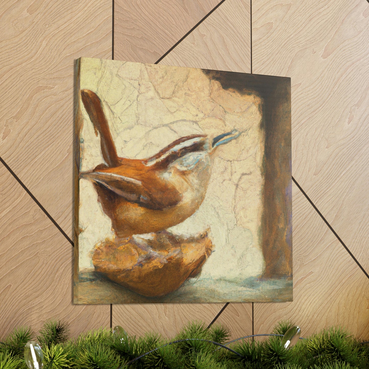 Singing Wren in Expressionism - Canvas