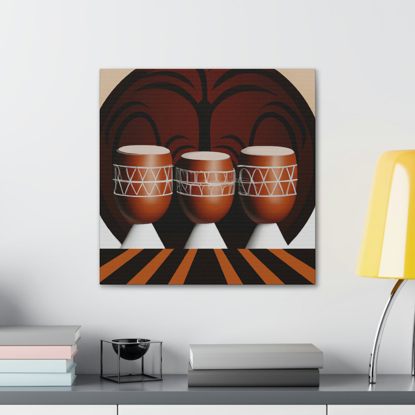 "Lively Deco Bongos" - Canvas