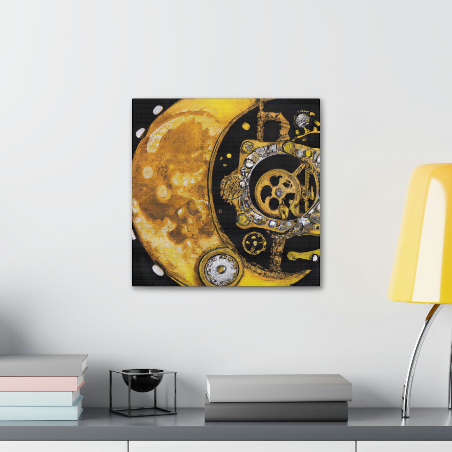 "Moonlit Clockwork Dreamscape" - Canvas