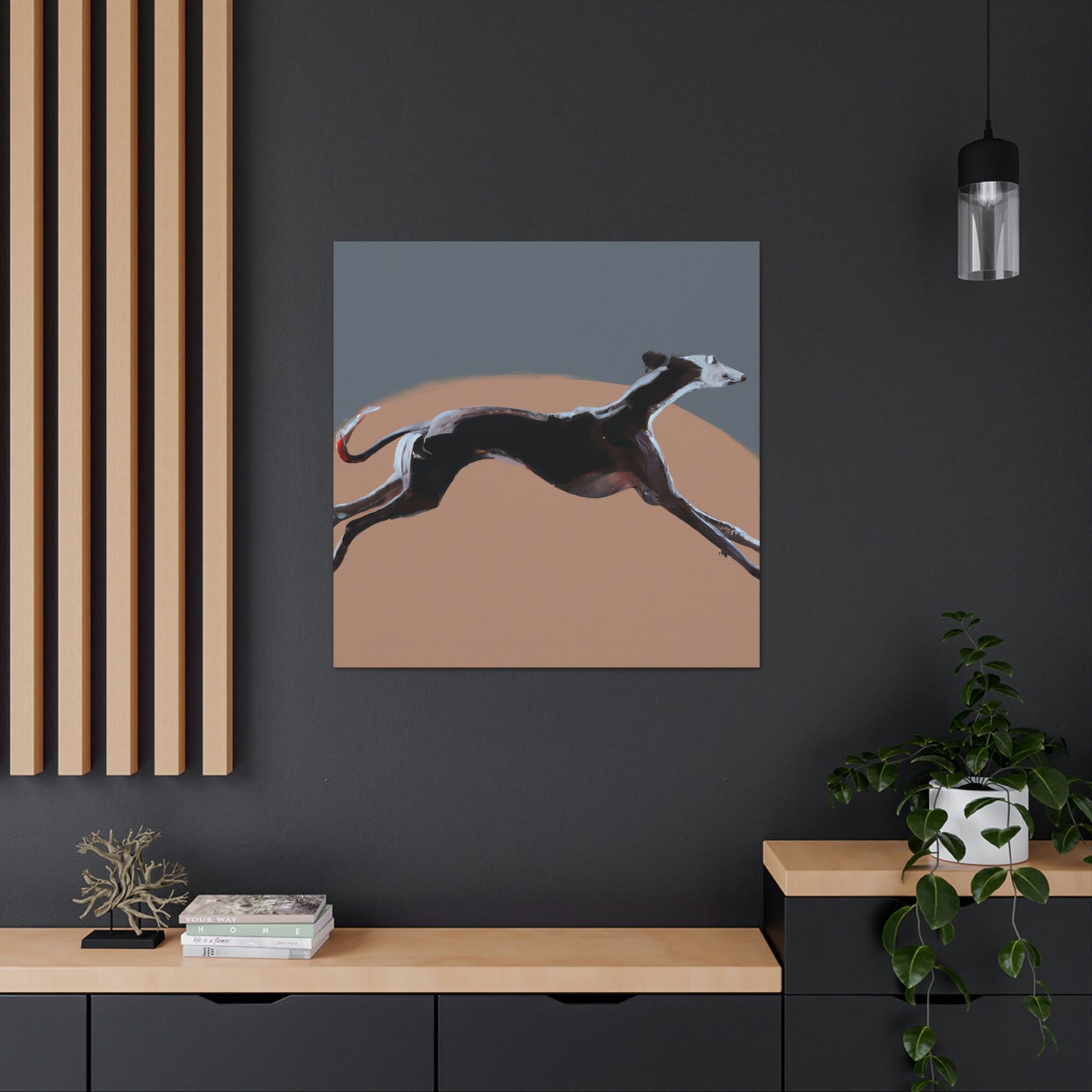 "Greyhound Minimalism Portrait" - Canvas