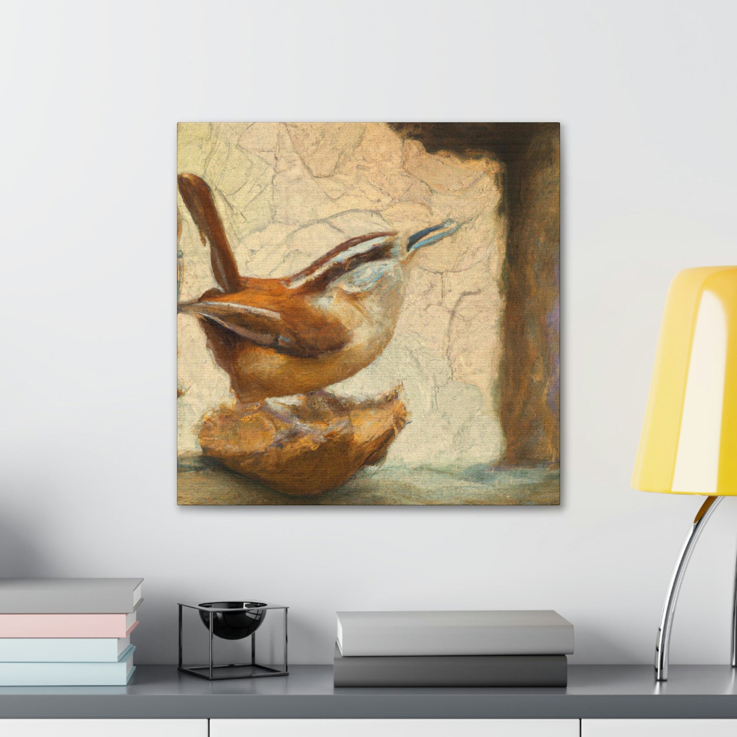 Singing Wren in Expressionism - Canvas