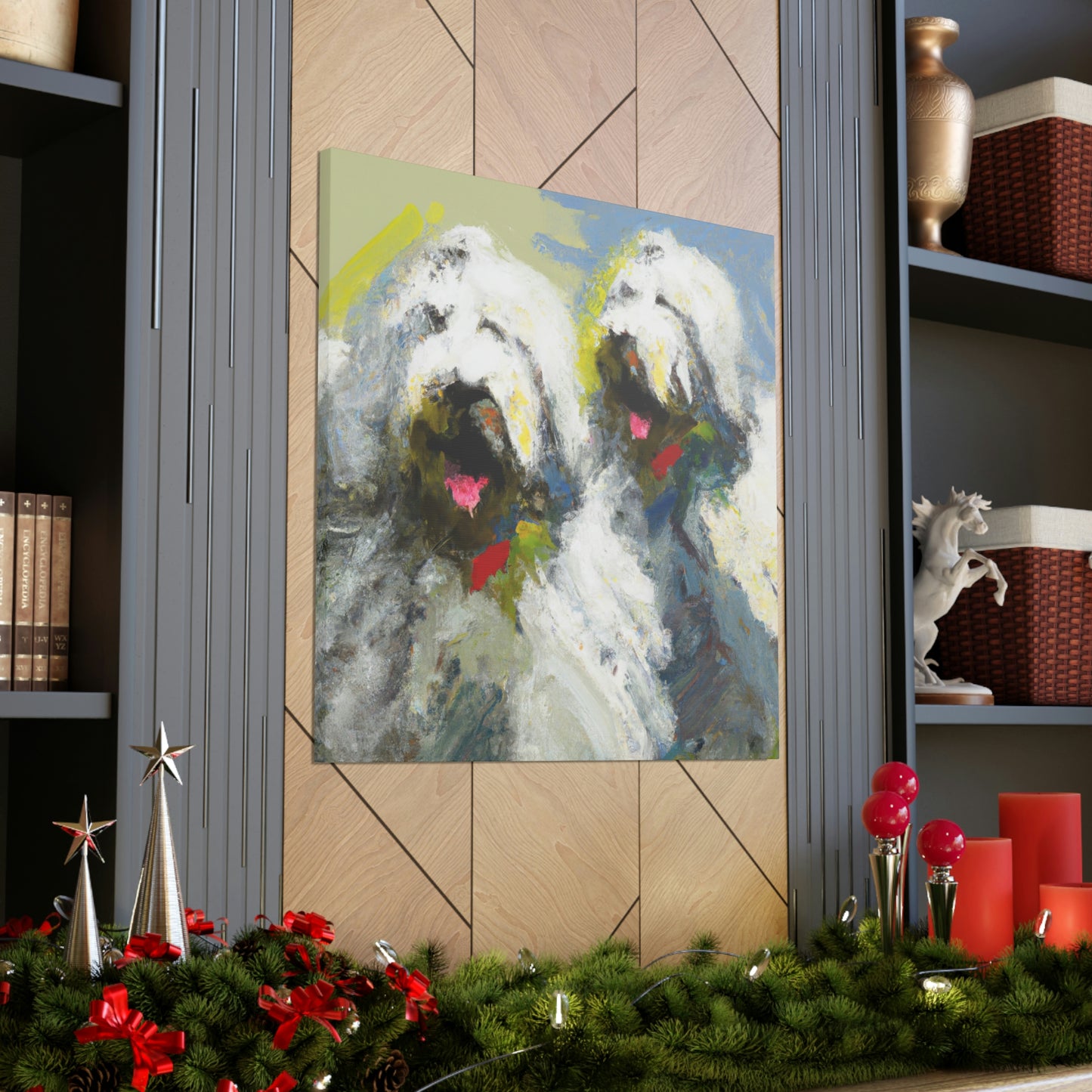 "Old English Sheepdog Dream" - Canvas