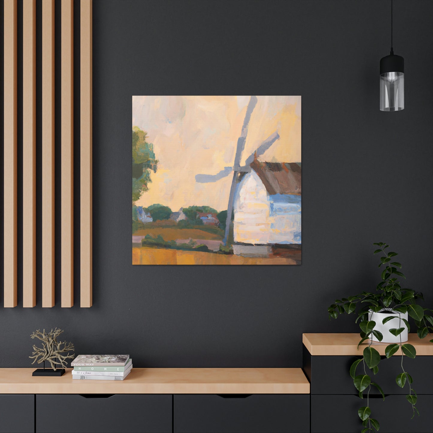 Windmill in the Mist - Canvas