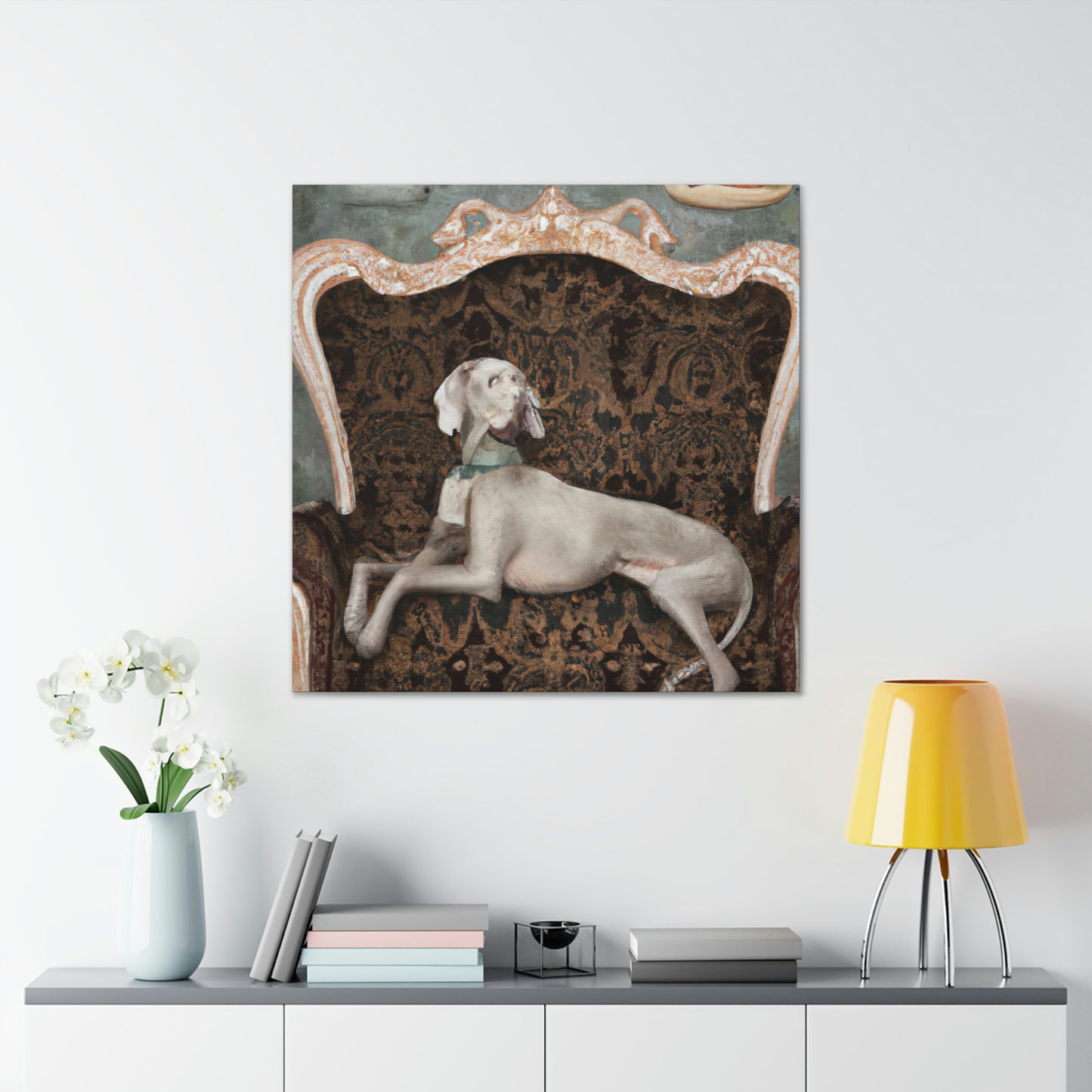 "Weimaraner at Play" - Canvas