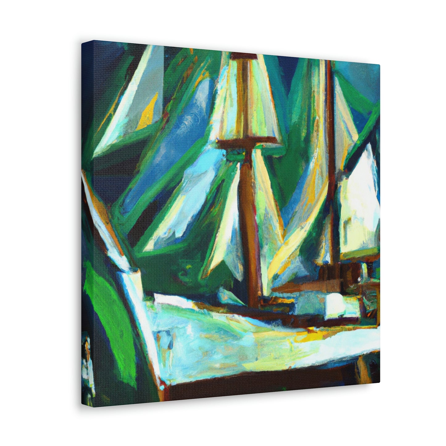 Boat on Blue Sea - Canvas