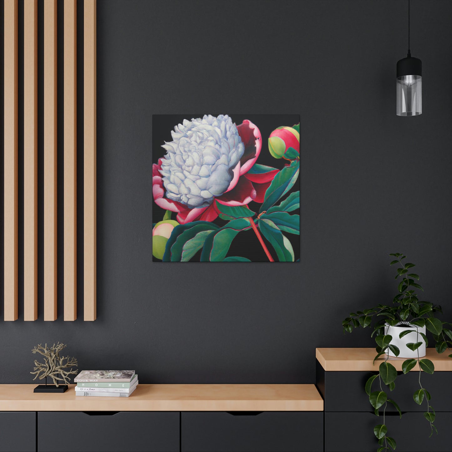 "Flamboyant Peony Bloom" - Canvas