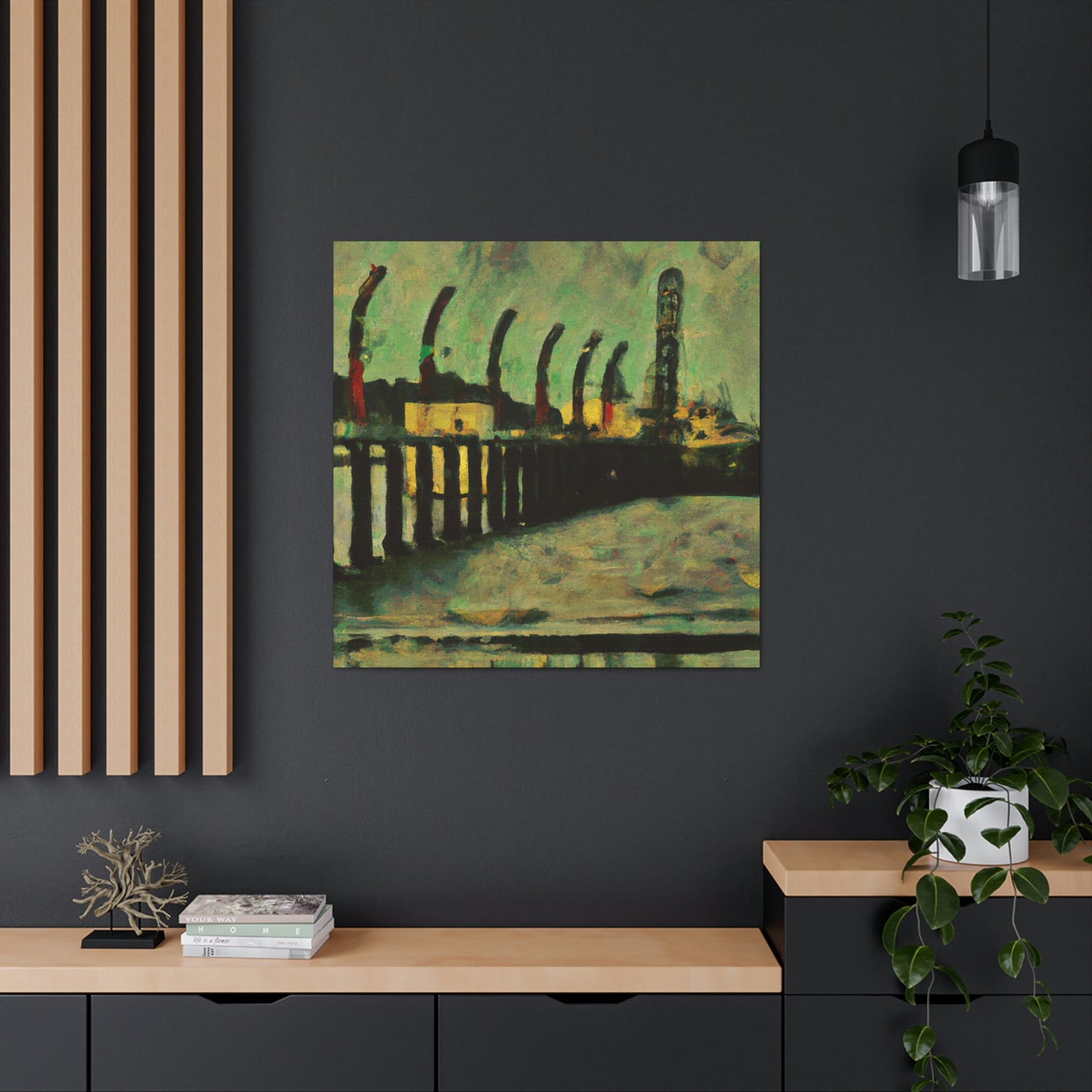 Pier at Nightfall - Canvas