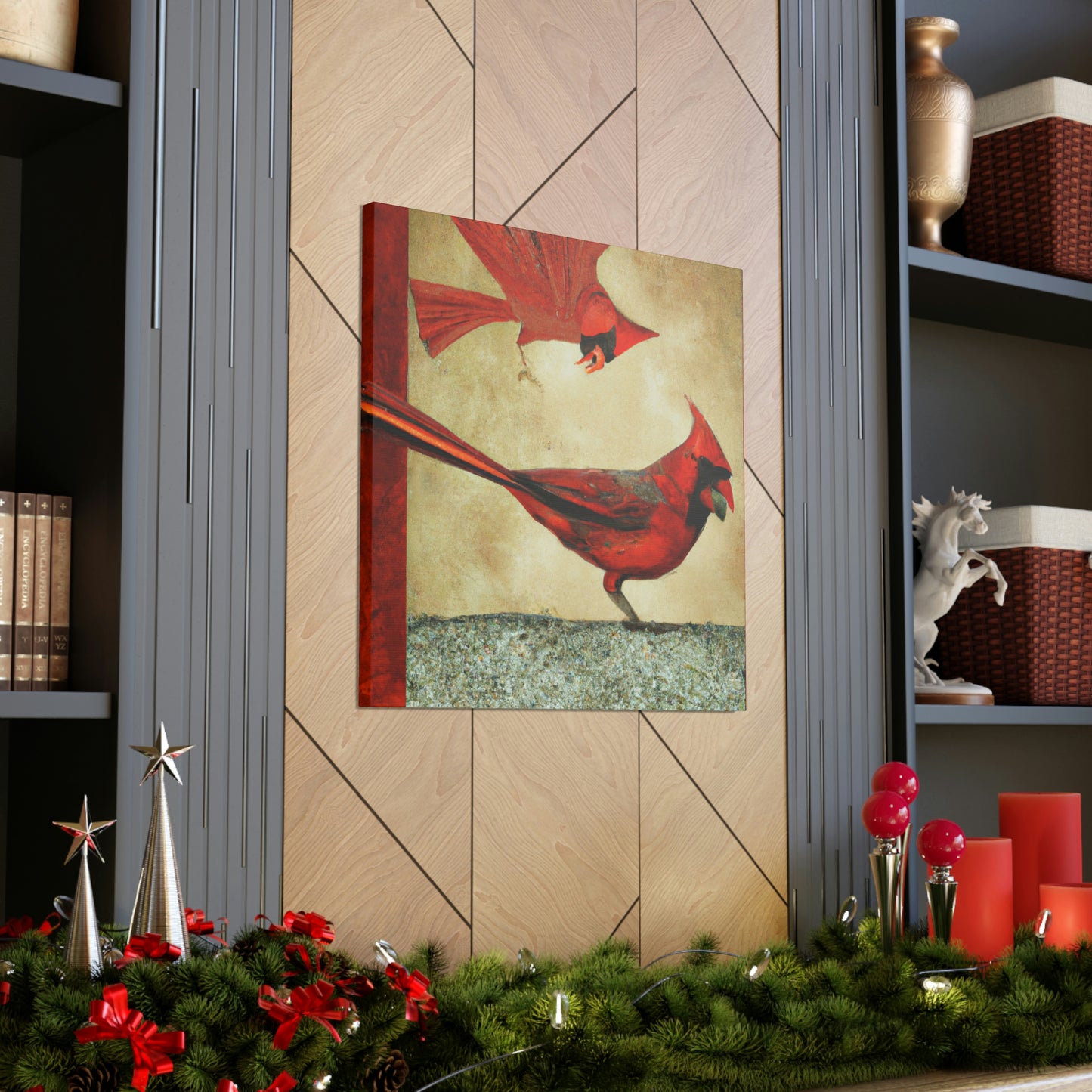 "Cardinal in Art Deco" - Canvas