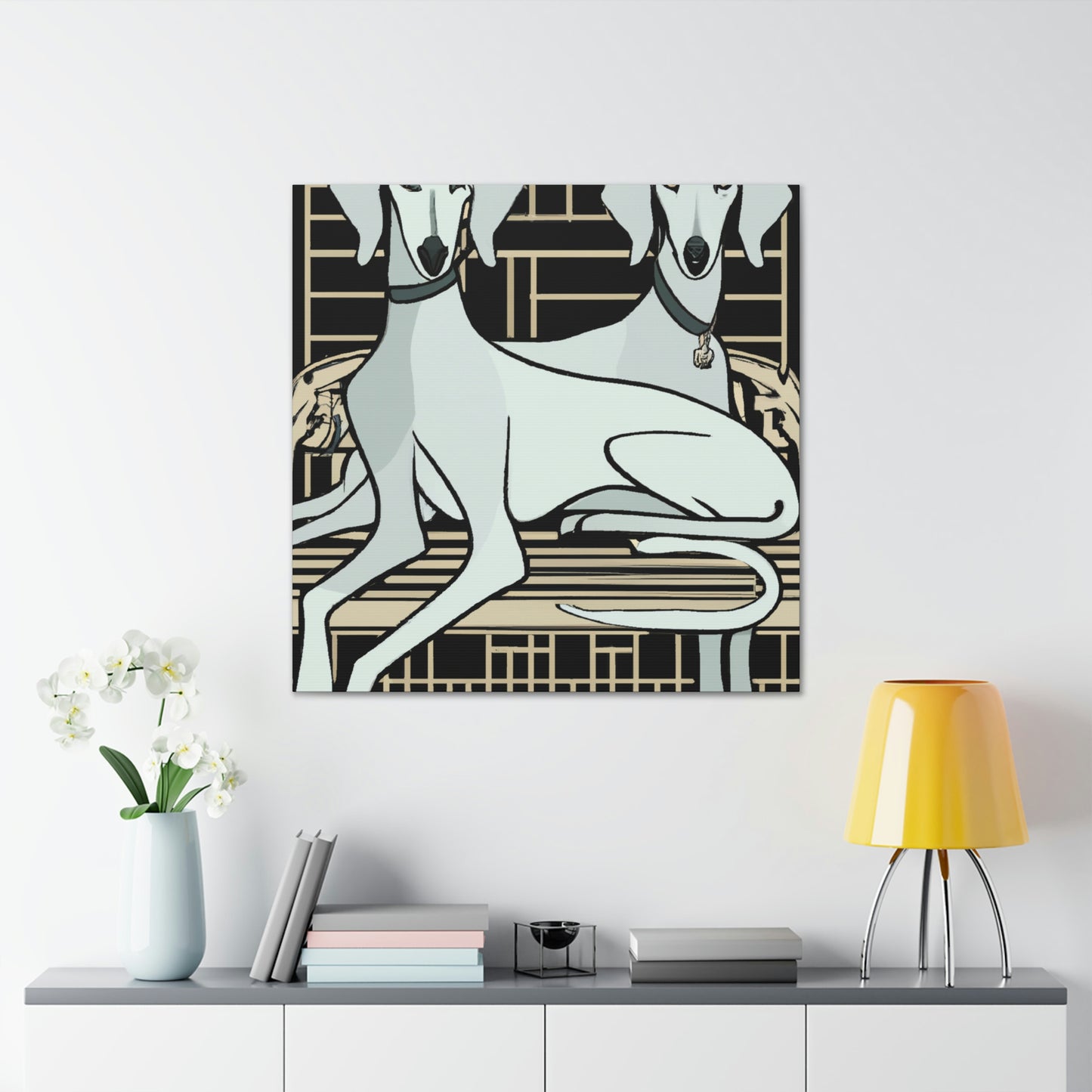 Midnight Weimaraner Glitter - Canvas