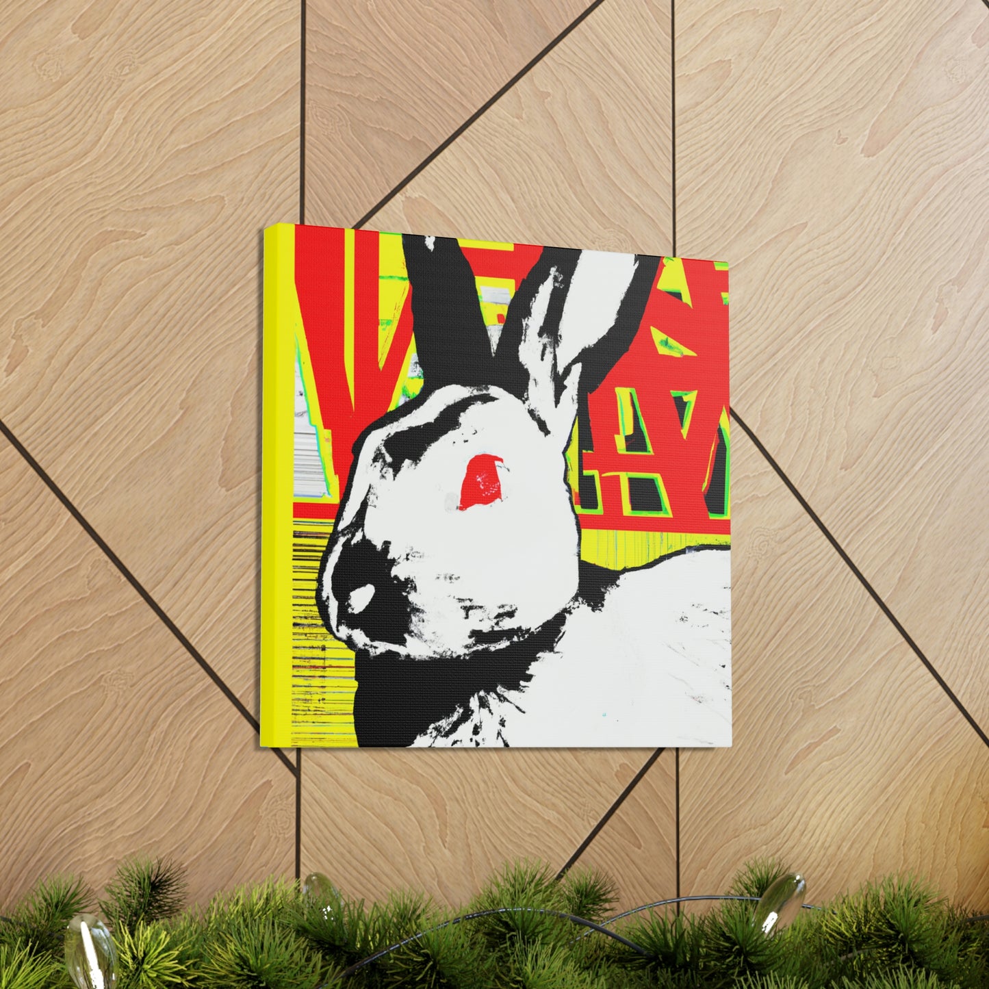 Rabbit in Moonlight Glow. - Canvas