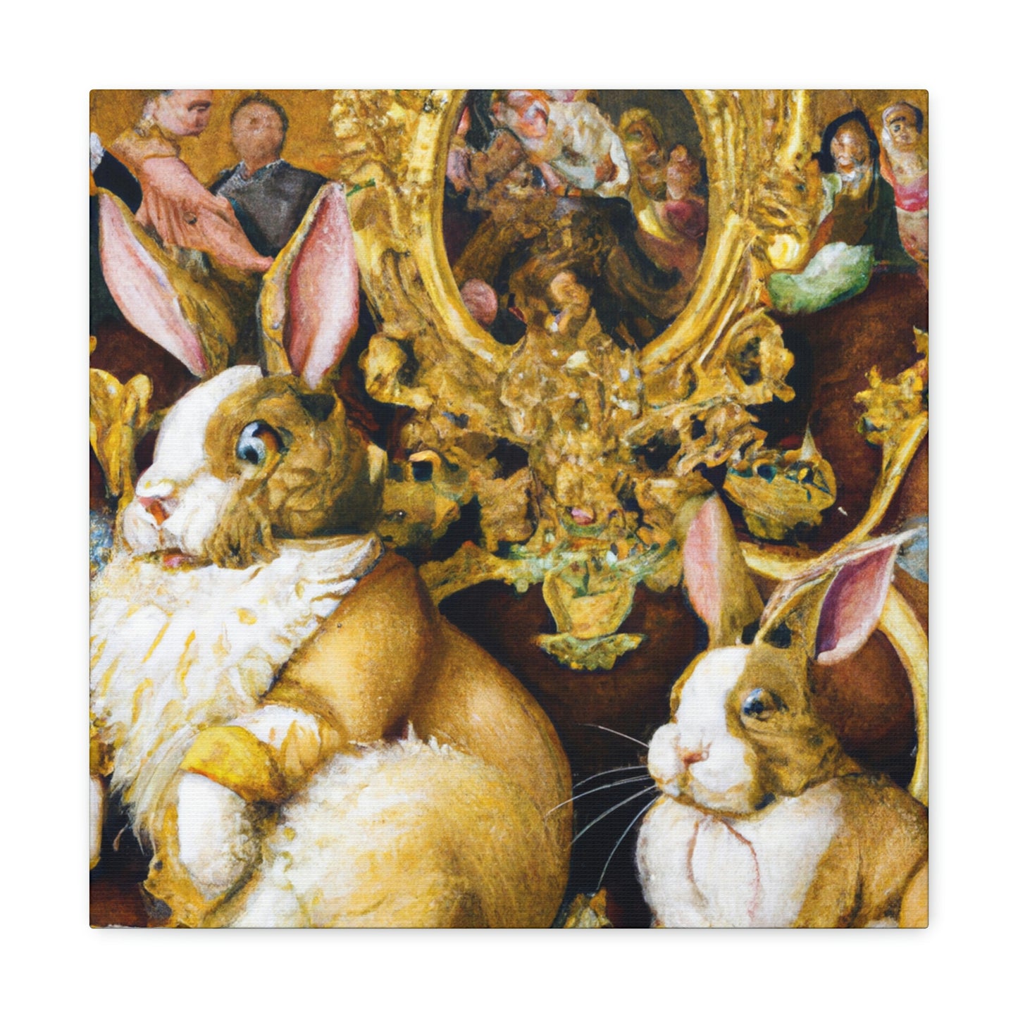 "Rabbits in Baroque Splendor" - Canvas