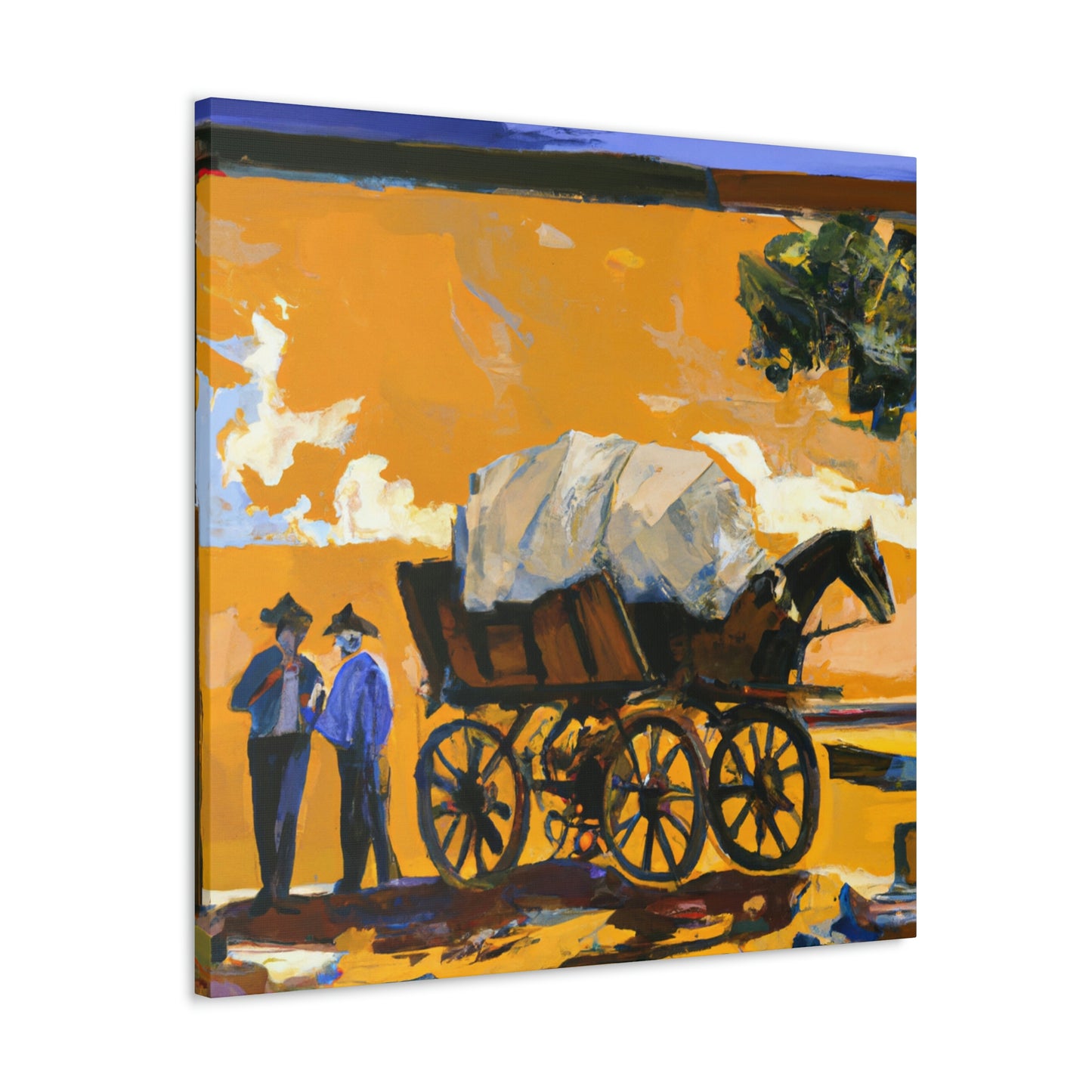 Wagon in Moonlight. - Canvas