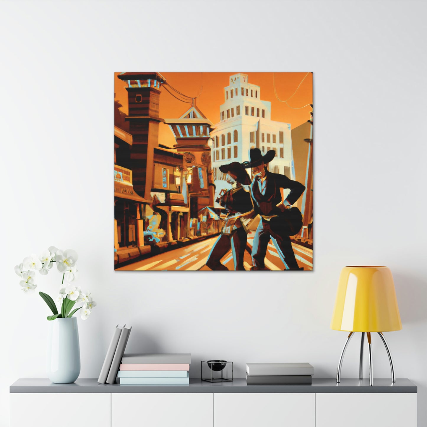 "Old West Glitz City" - Canvas