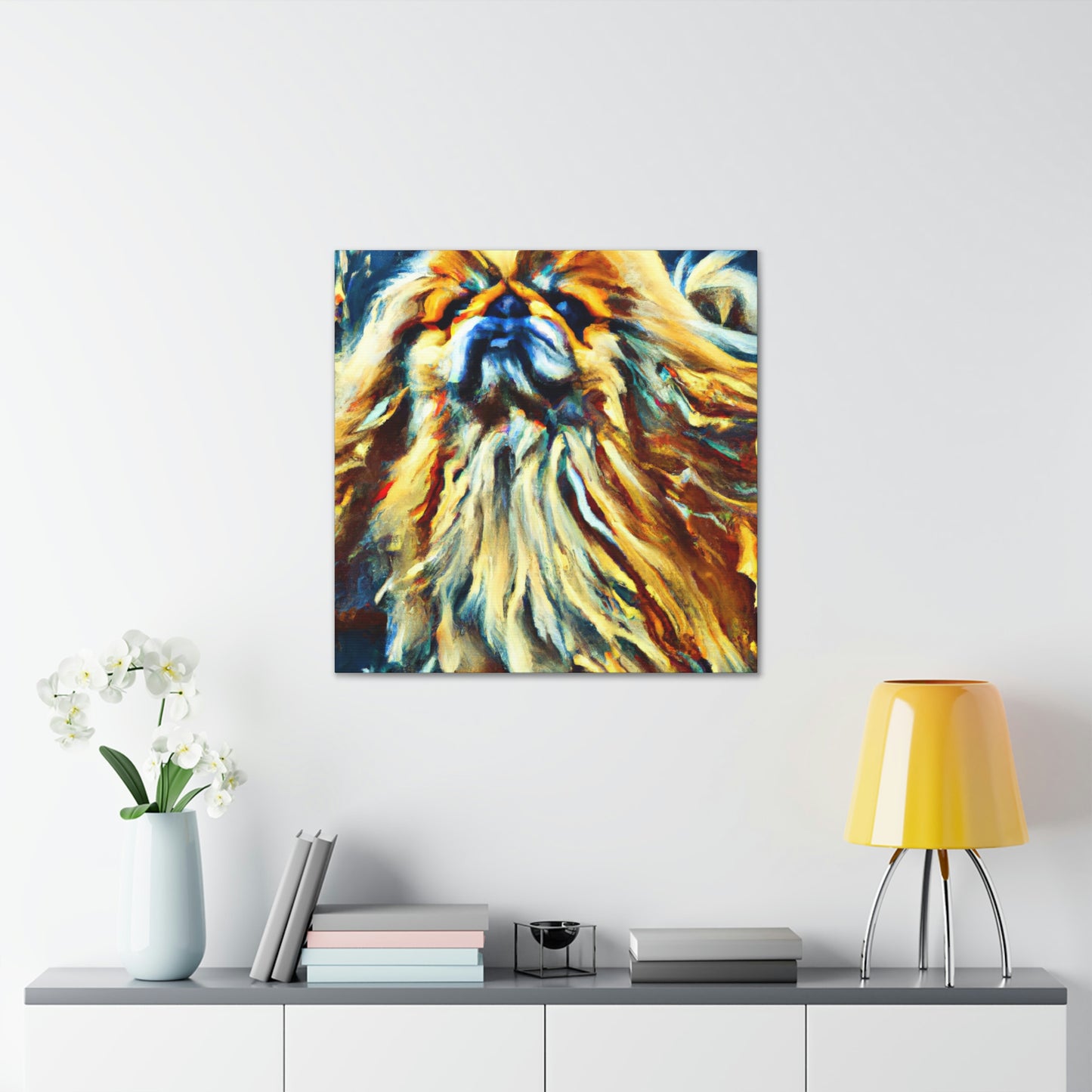 "Pekingese in Twilight" - Canvas