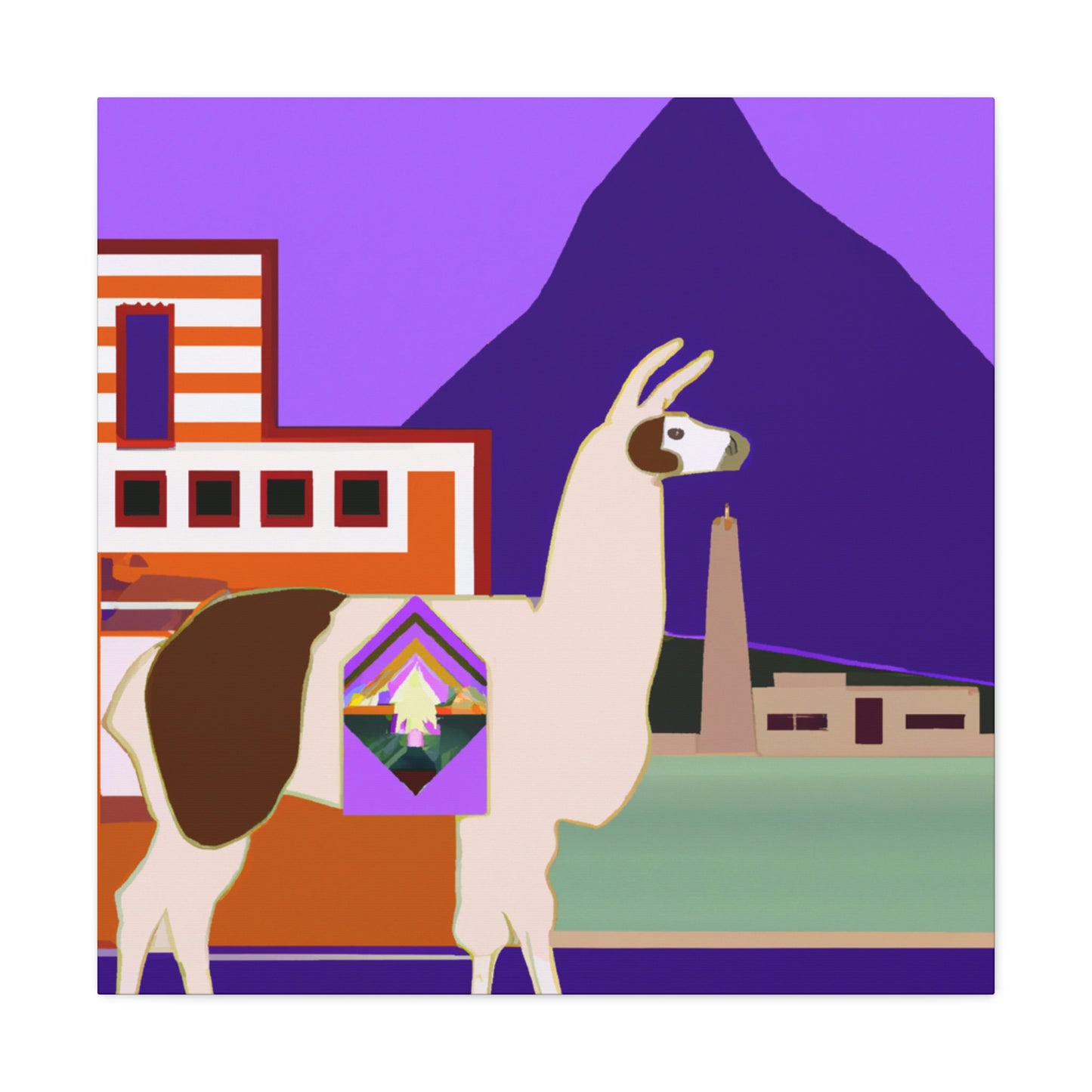 Llama Art Deco Splendor - Canvas