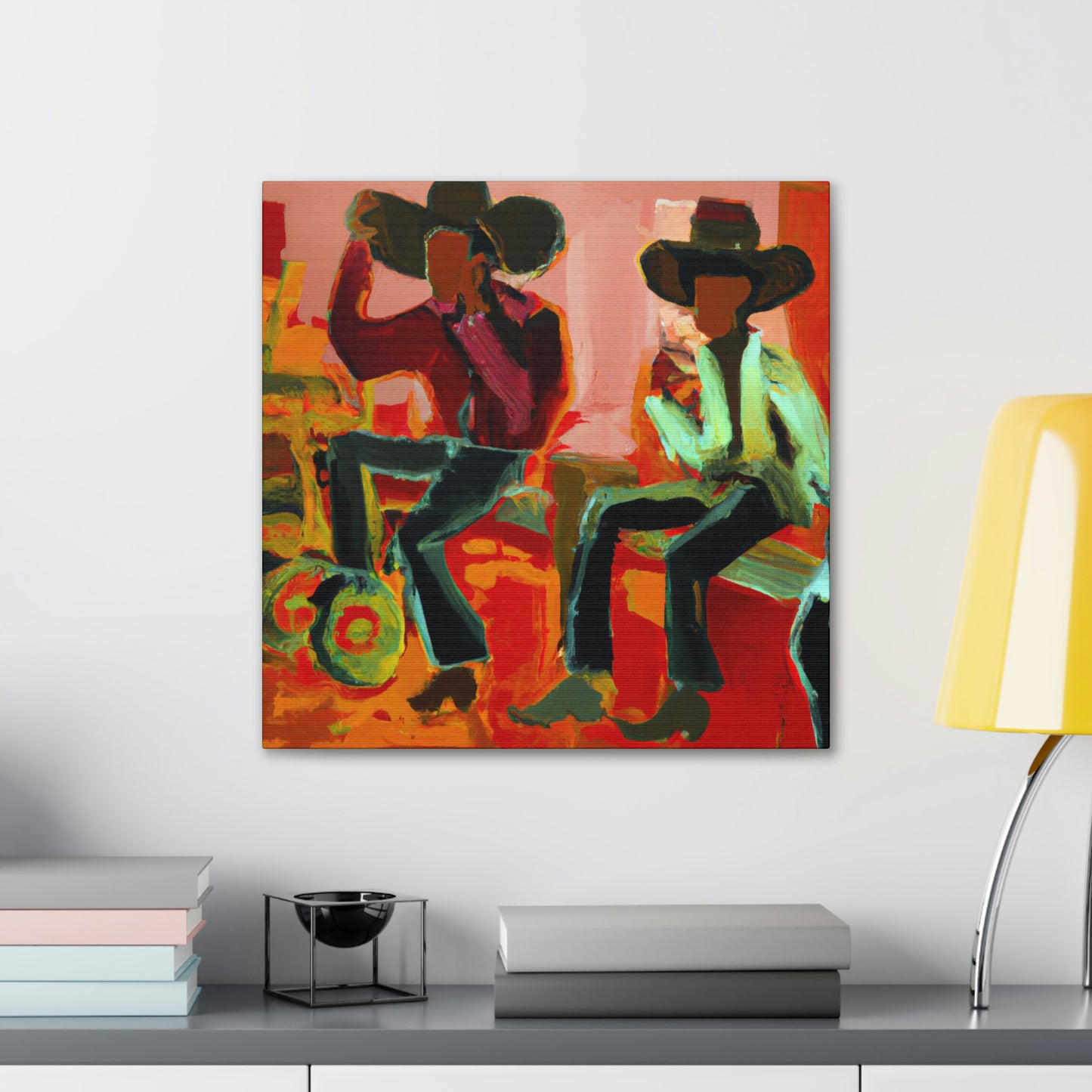 "Cowboy On The Fence" - Canvas