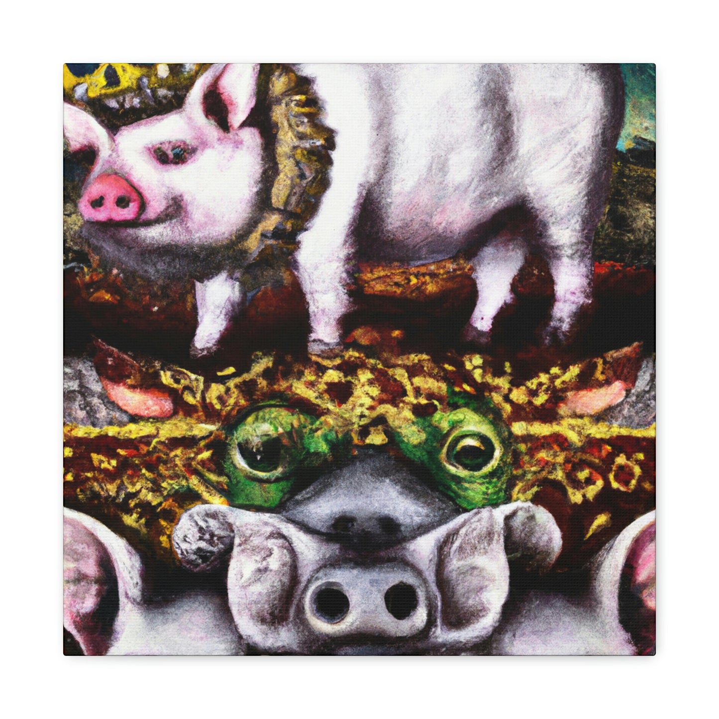 "Pigs in Baroque Style" - Canvas