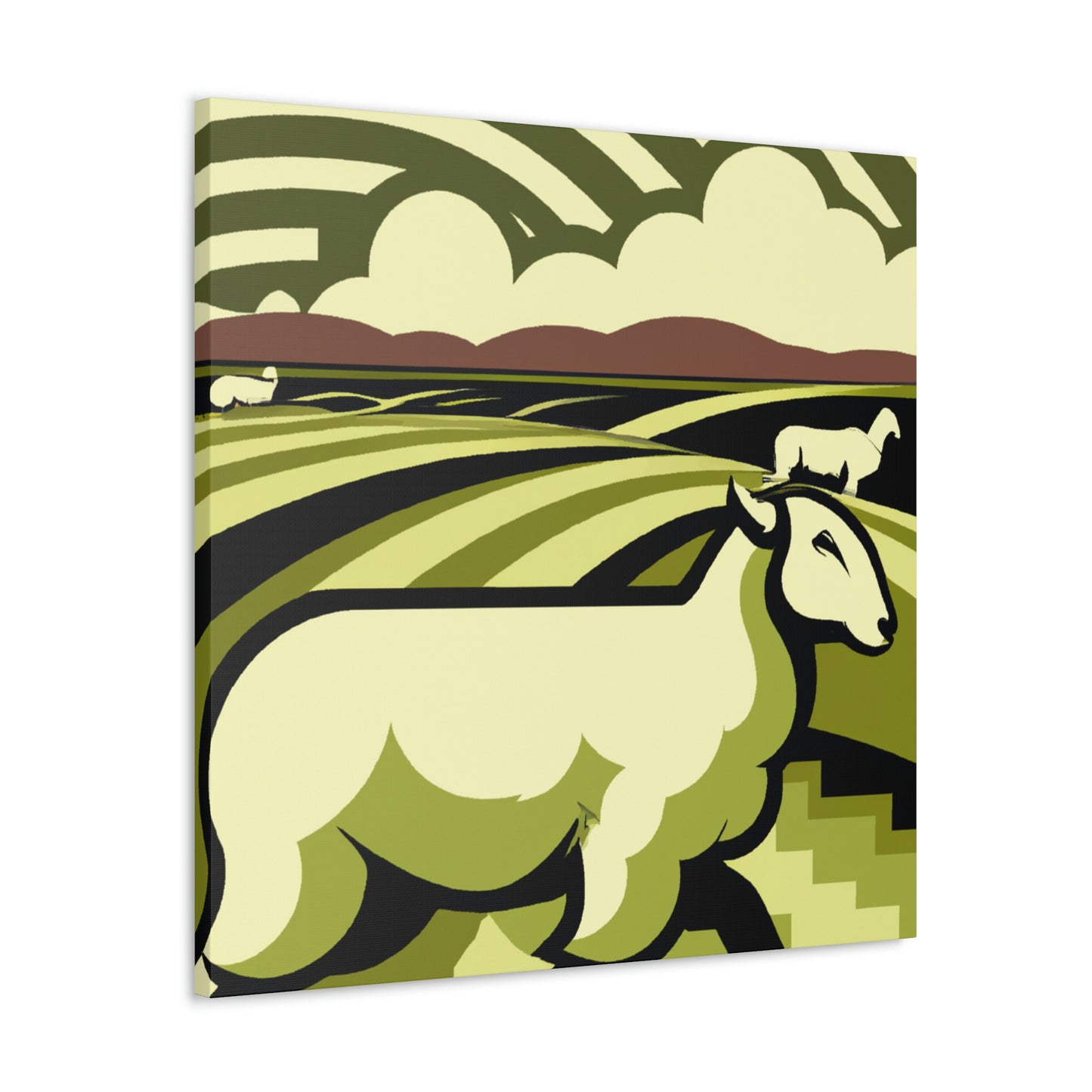 Sheep in Splendor. - Canvas