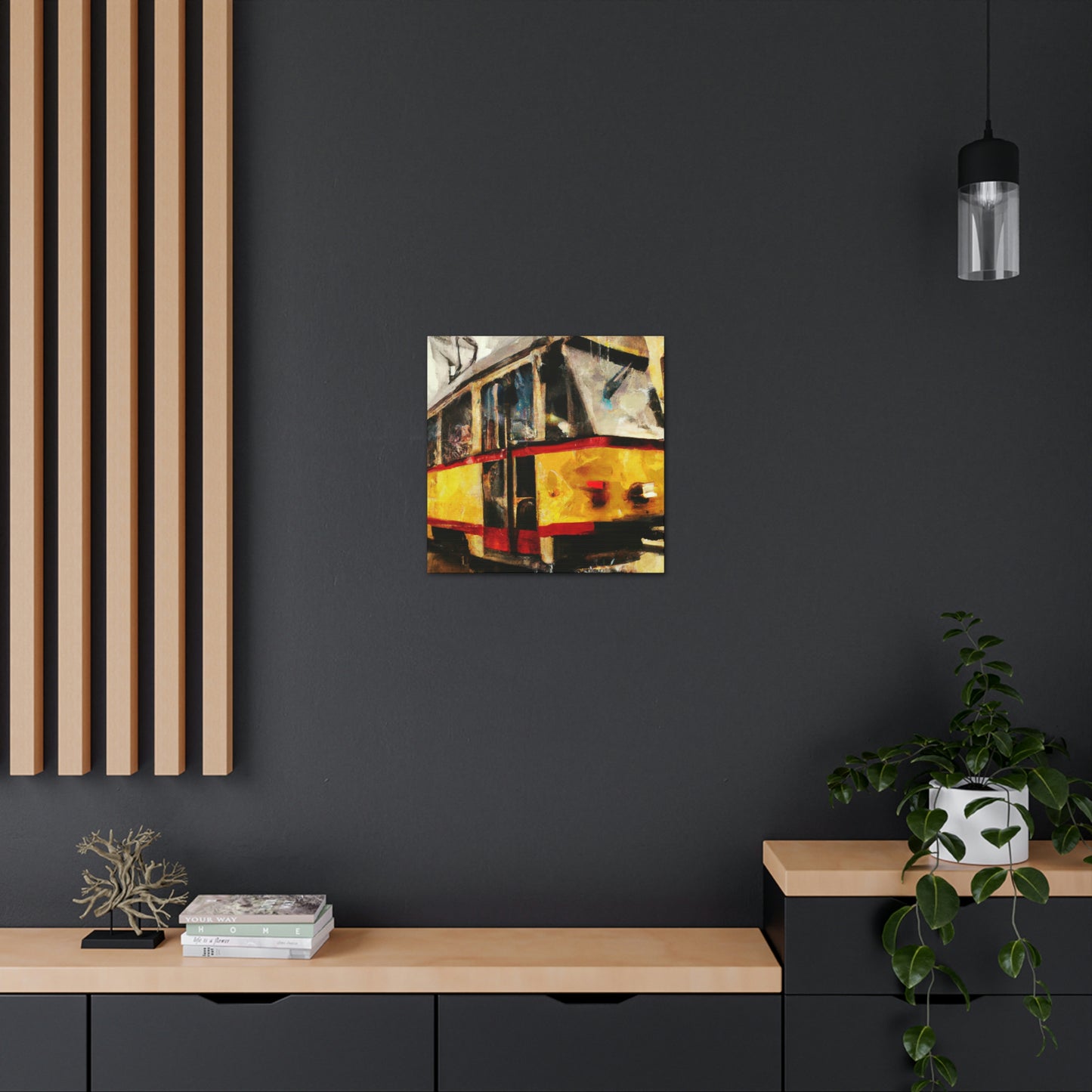 Tram in the Night - Canvas